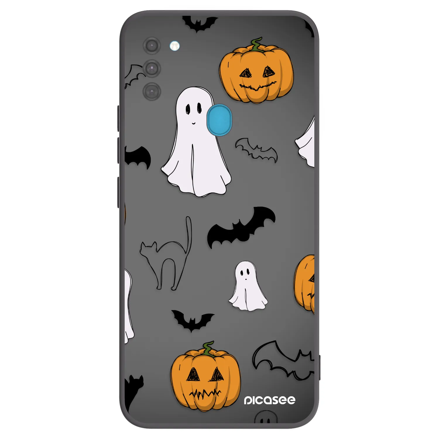Picasee silikonový černý obal pro Samsung Galaxy M11 - Spooky crew