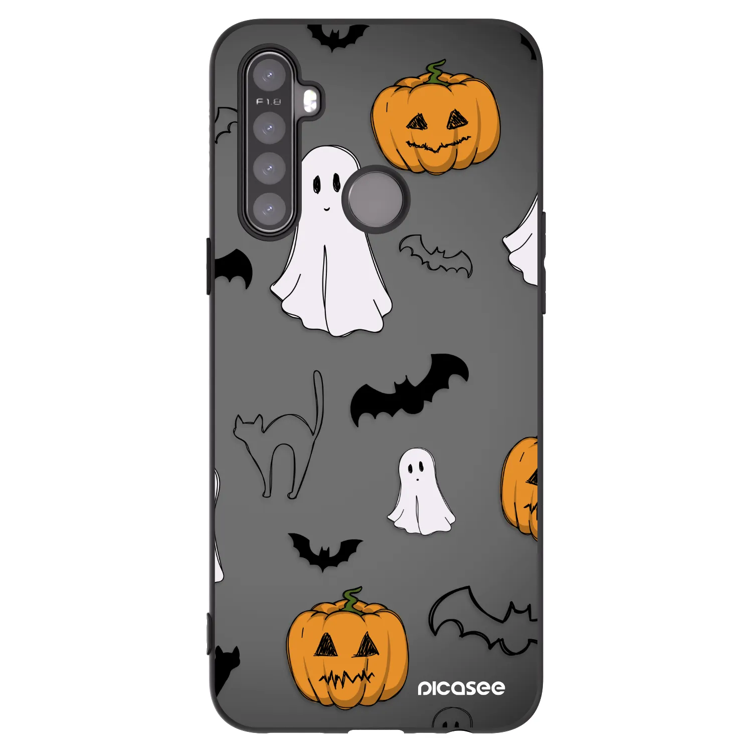 Picasee silikonový černý obal pro Realme 6i - Spooky crew