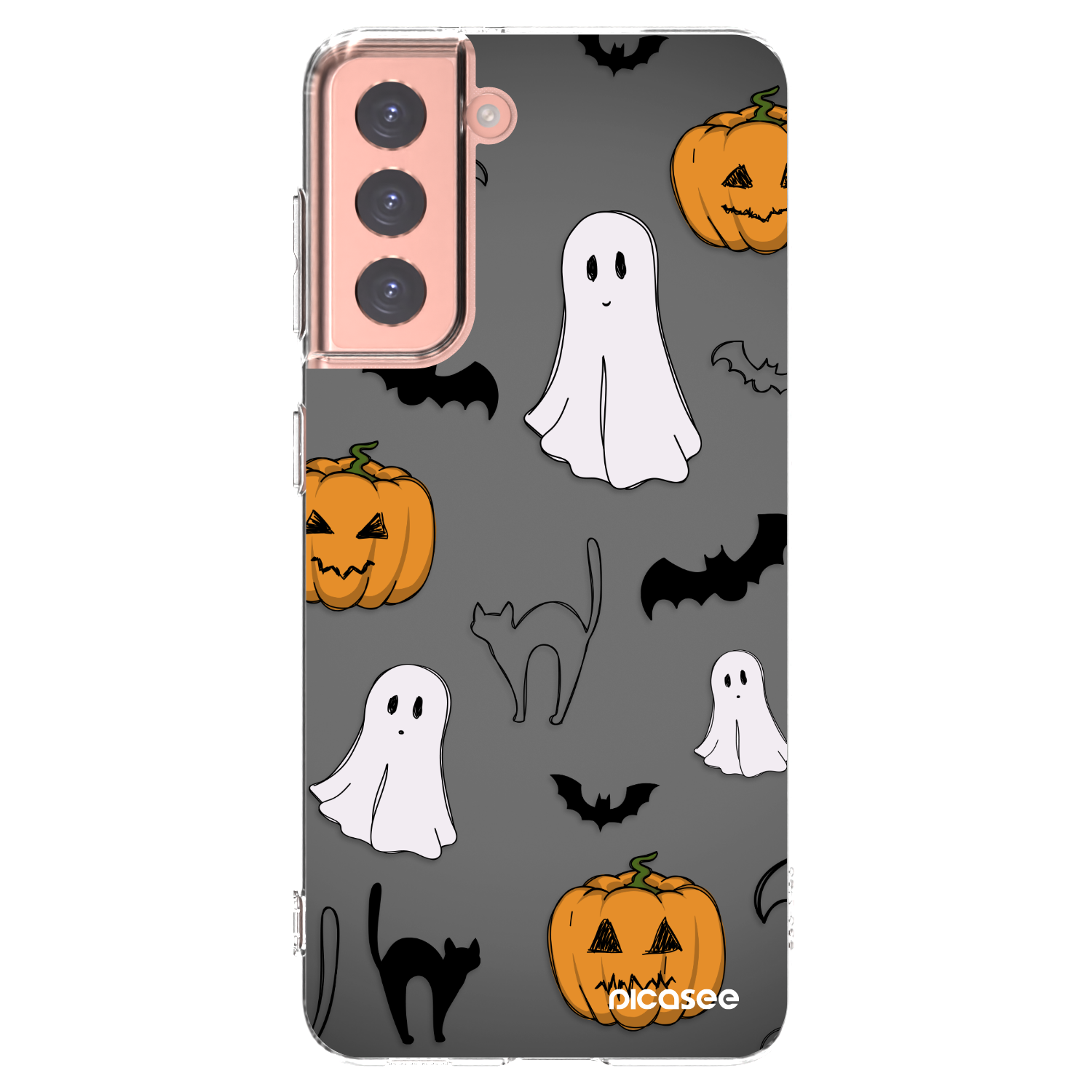 Picasee silikonový průhledný obal pro Samsung Galaxy S21 5G G991B - Spooky crew