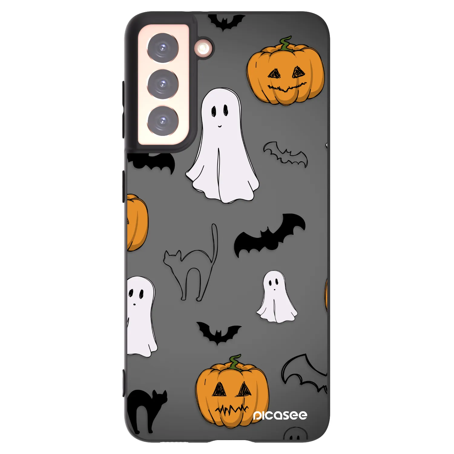Picasee silikonový černý obal pro Samsung Galaxy S21 5G G991B - Spooky crew
