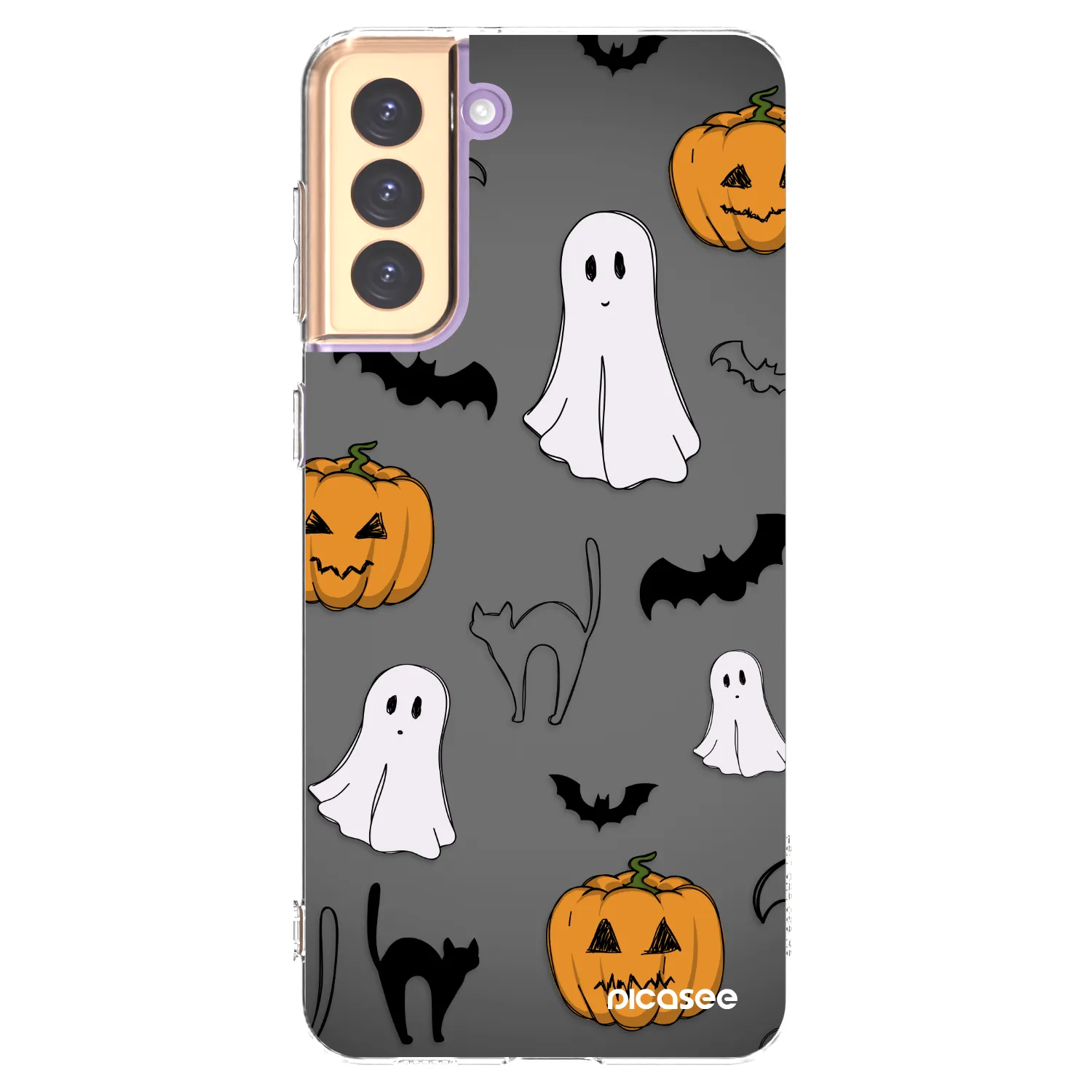 Picasee silikonový průhledný obal pro Samsung Galaxy S21+ 5G G996F - Spooky crew