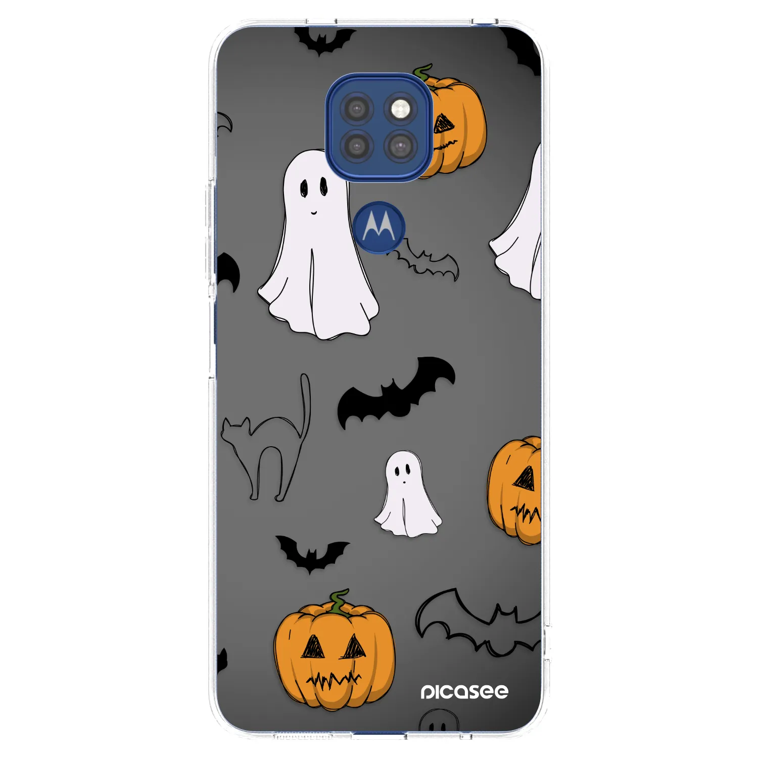 Picasee silikonový průhledný obal pro Motorola Moto G9 Play - Spooky crew