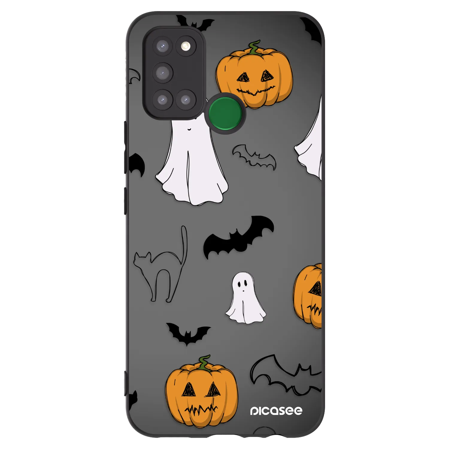 Picasee silikonový černý obal pro Realme 7i - Spooky crew