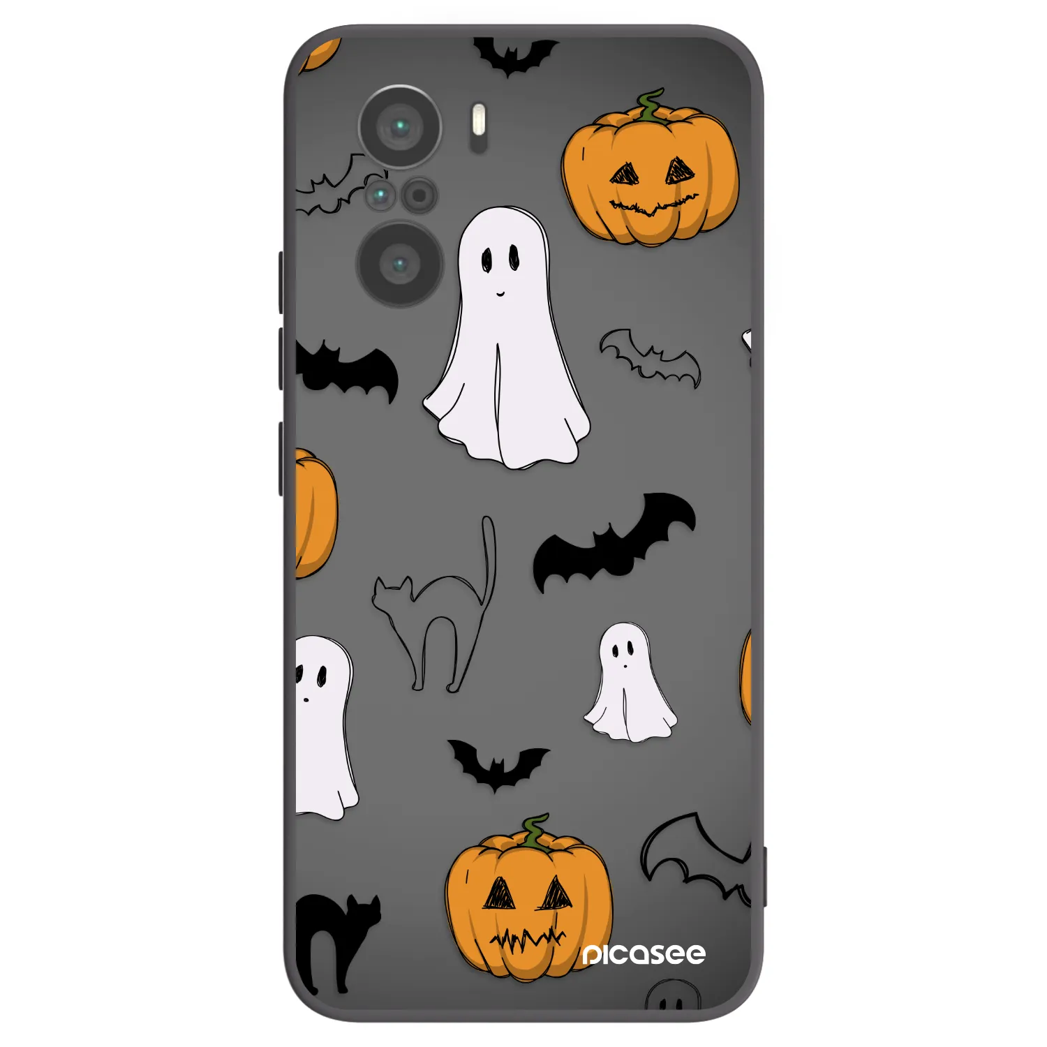Picasee silikonový černý obal pro Xiaomi Poco F3 - Spooky crew