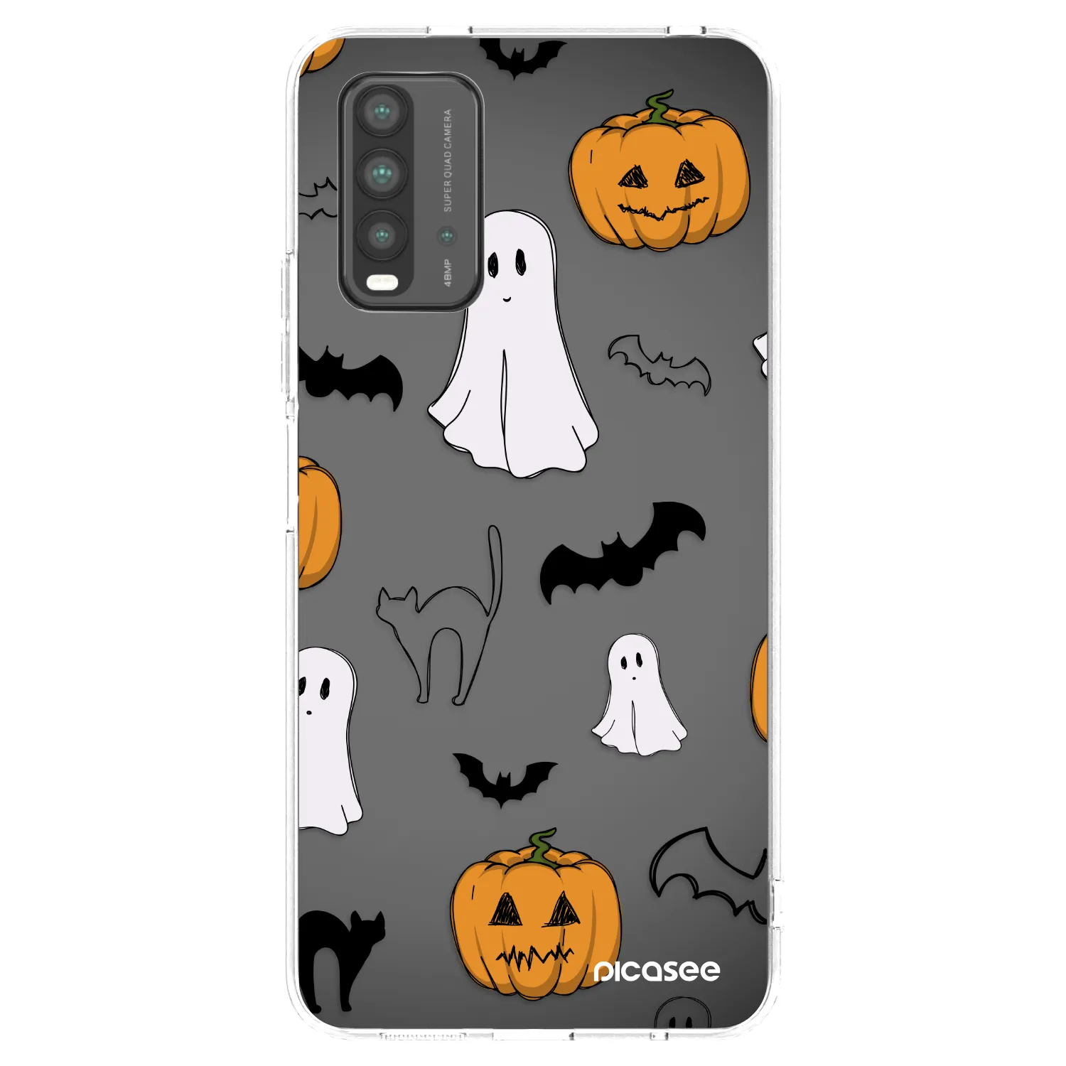 Picasee silikonový průhledný obal pro Xiaomi Redmi 9T - Spooky crew