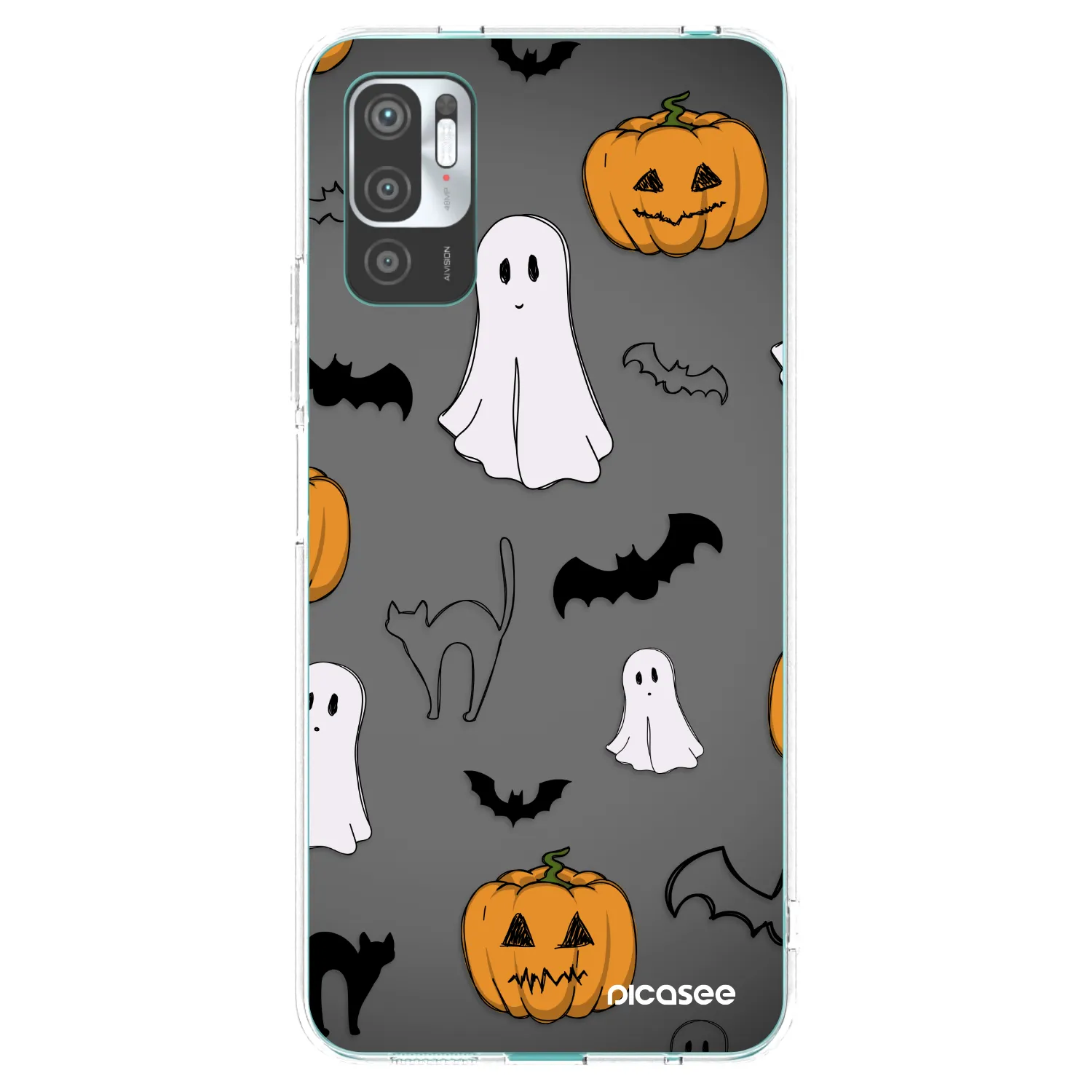 Picasee silikonový průhledný obal pro Xiaomi Redmi Note 10 5G - Spooky crew