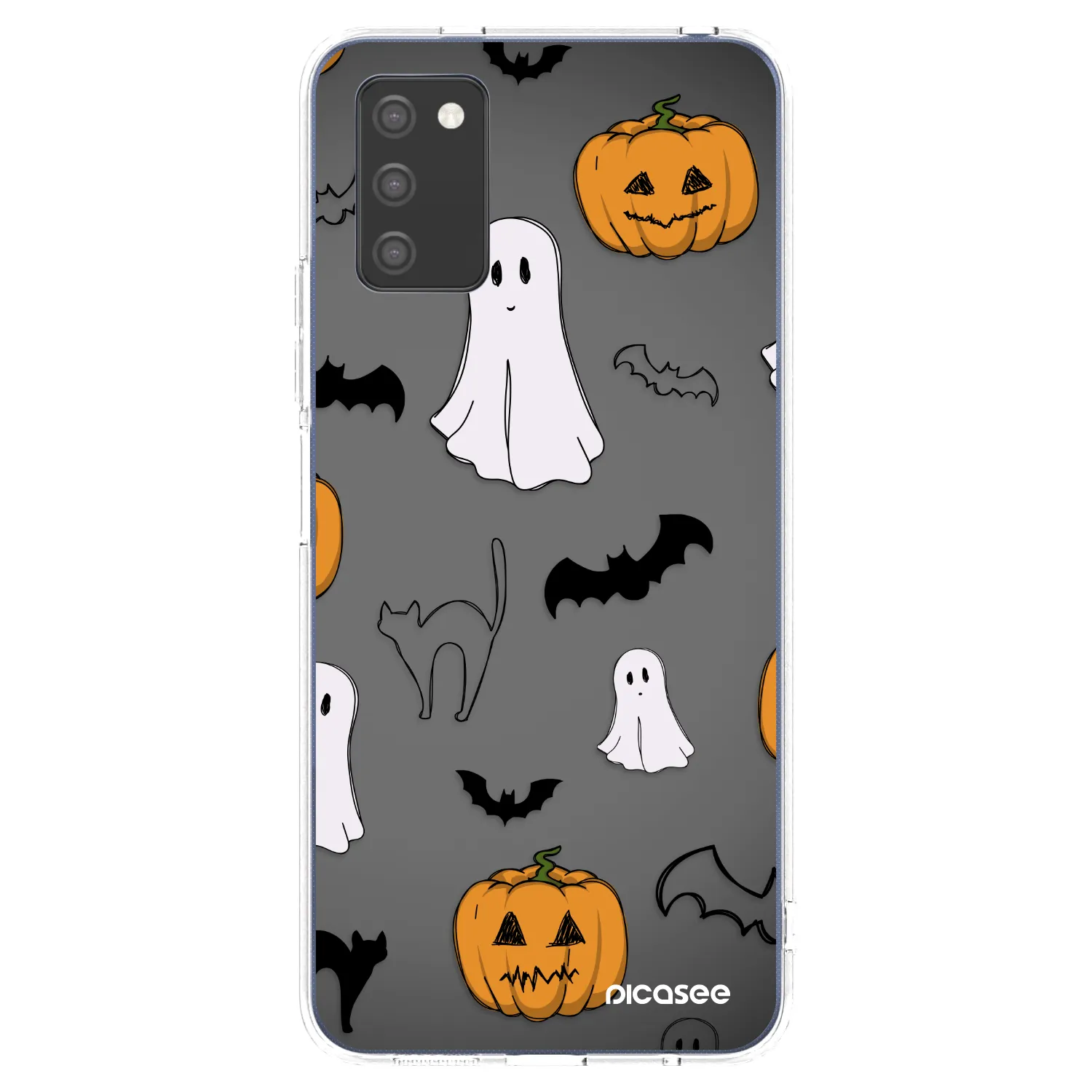 Picasee silikonový průhledný obal pro Samsung Galaxy A02s A025G - Spooky crew