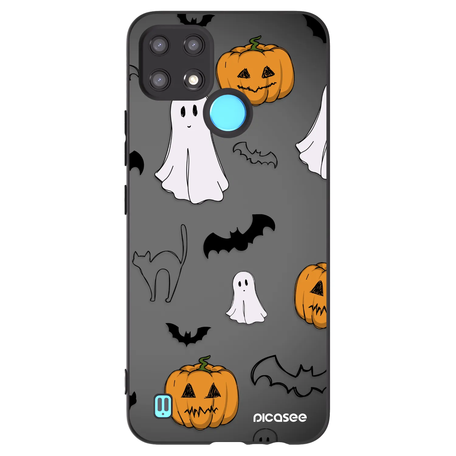 Picasee silikonový černý obal pro Realme C21 - Spooky crew
