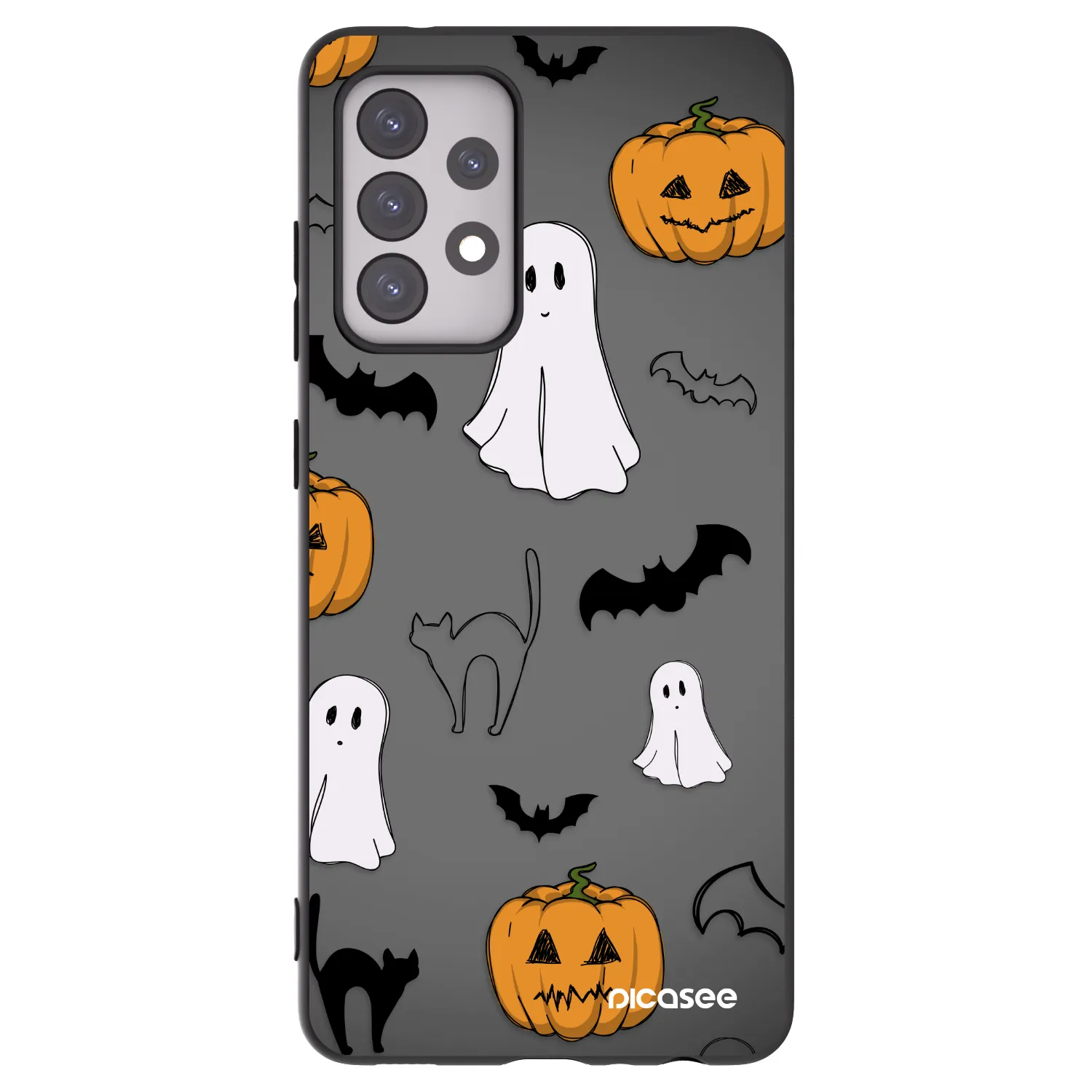Picasee silikonový černý obal pro Samsung Galaxy A52s 5G A528B - Spooky crew