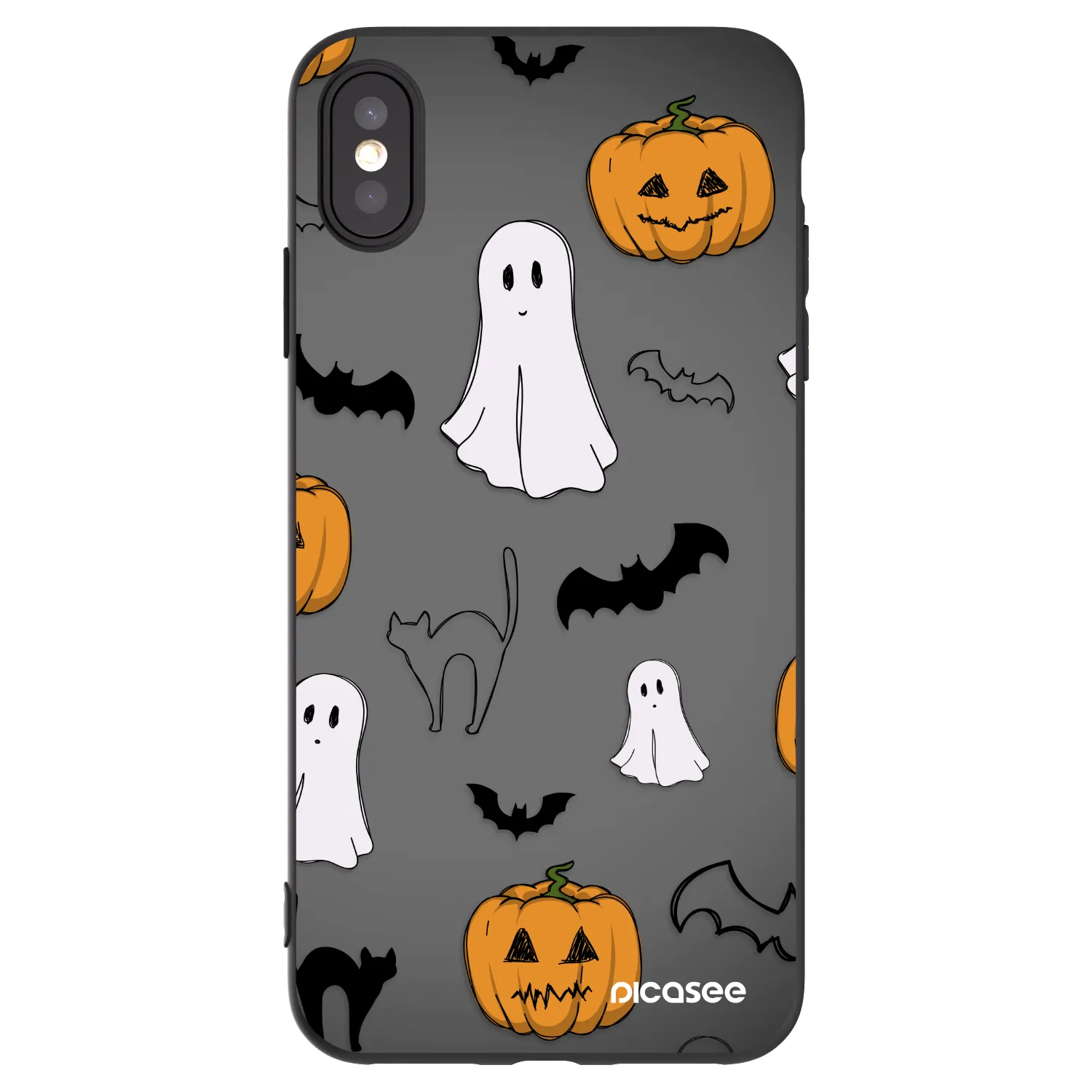 Picasee silikonový černý obal pro Apple iPhone XS Max - Spooky crew