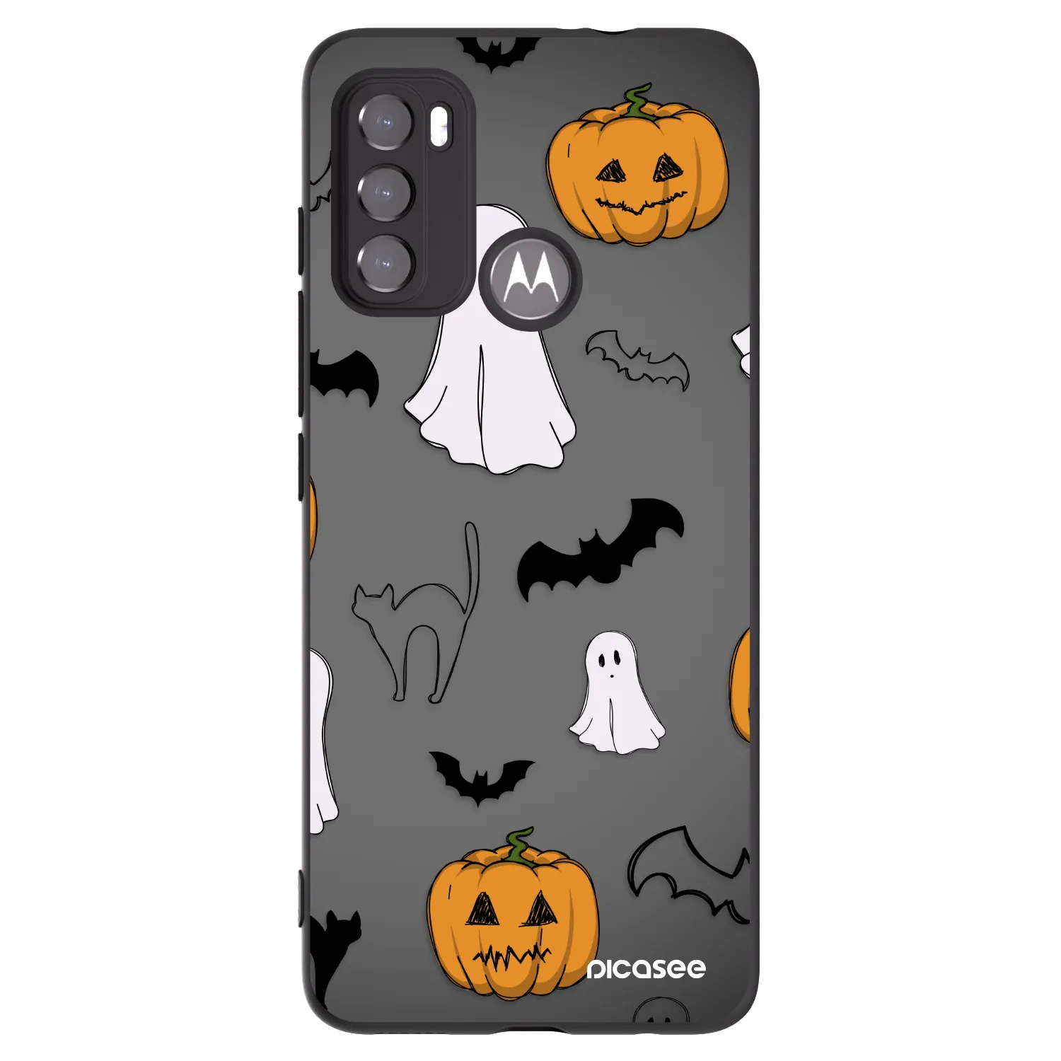Picasee silikonový černý obal pro Motorola Moto G60 - Spooky crew