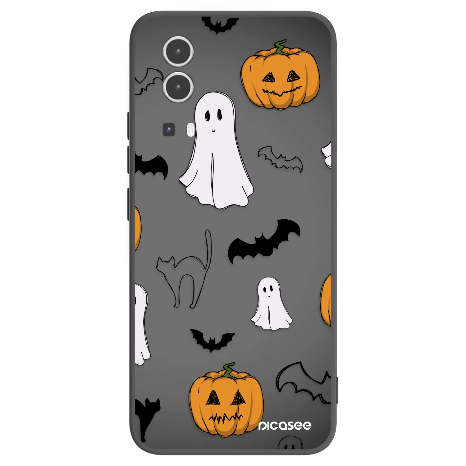 Picasee silikonový černý obal pro Vivo Y72 5G - Spooky crew