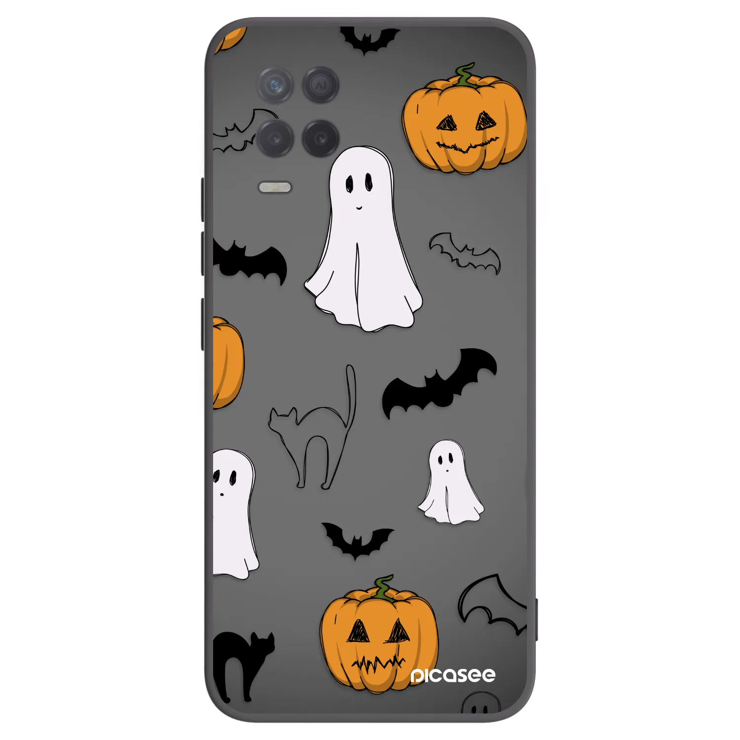 Picasee silikonový černý obal pro Realme 8 5G - Spooky crew