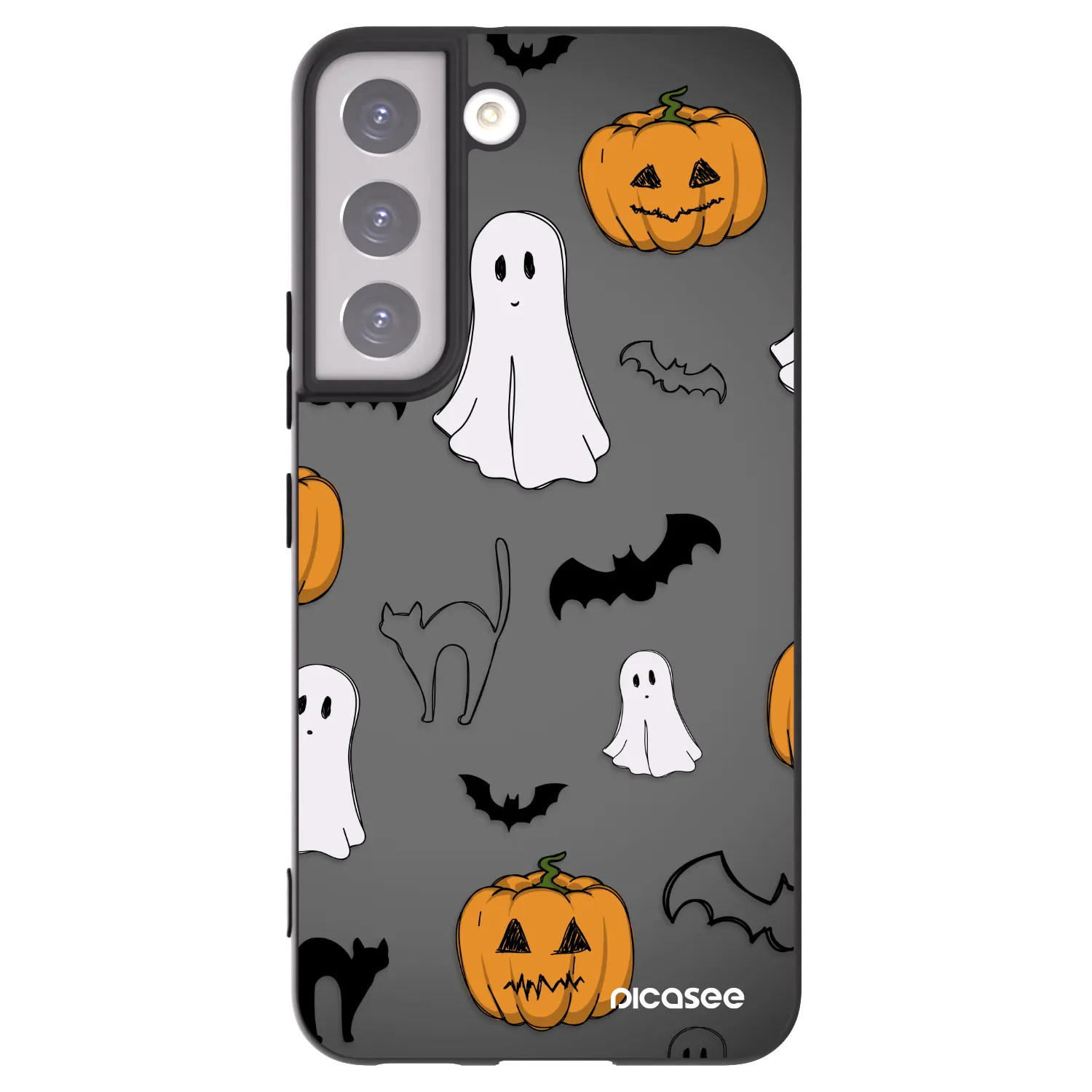 Picasee silikonový černý obal pro Samsung Galaxy S22 5G - Spooky crew