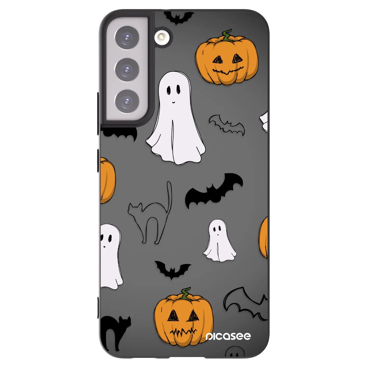 Picasee silikonový černý obal pro Samsung Galaxy S22+ 5G - Spooky crew