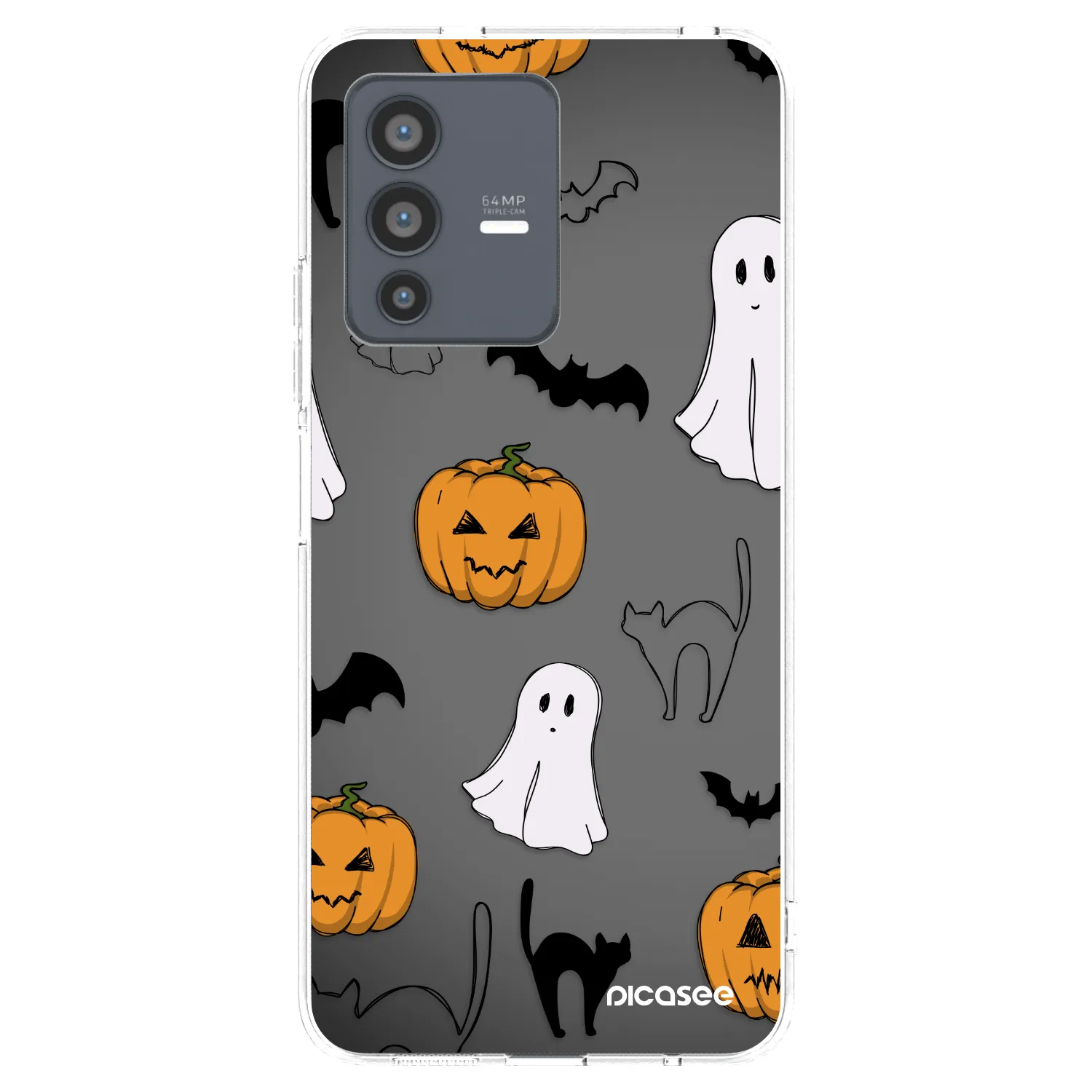 Picasee silikonový průhledný obal pro Vivo V23 5G - Spooky crew
