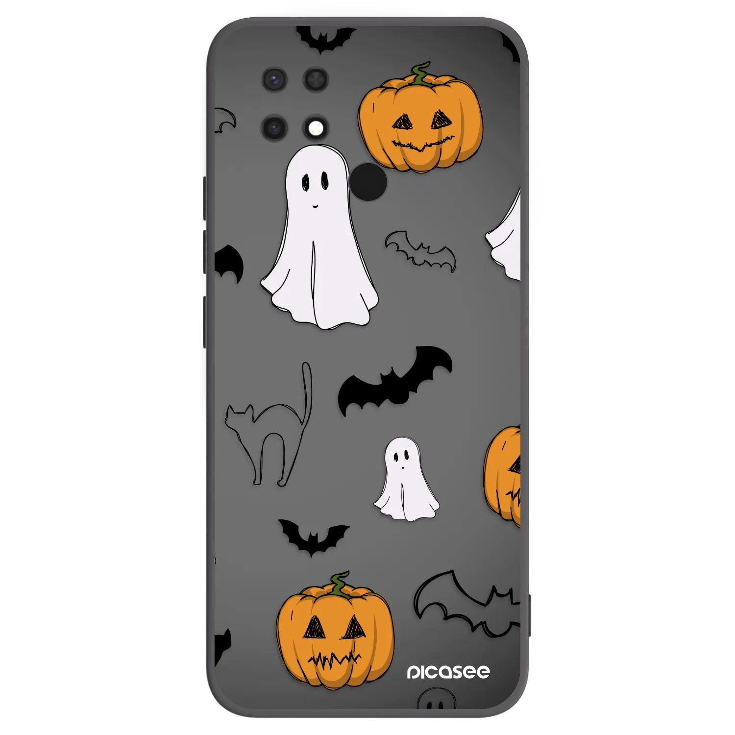 Picasee silikonový černý obal pro Xiaomi Redmi 10C - Spooky crew