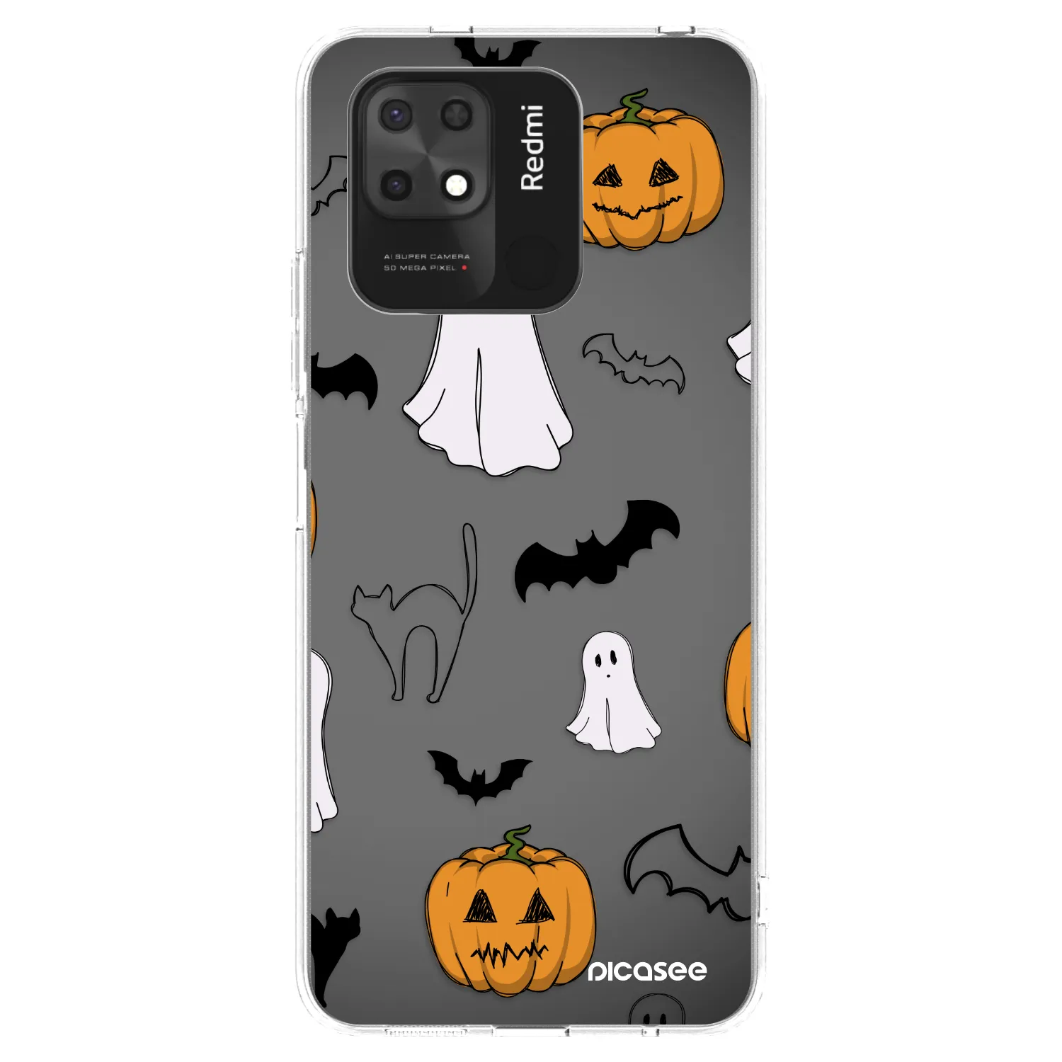 Picasee silikonový průhledný obal pro Xiaomi Redmi 10C - Spooky crew
