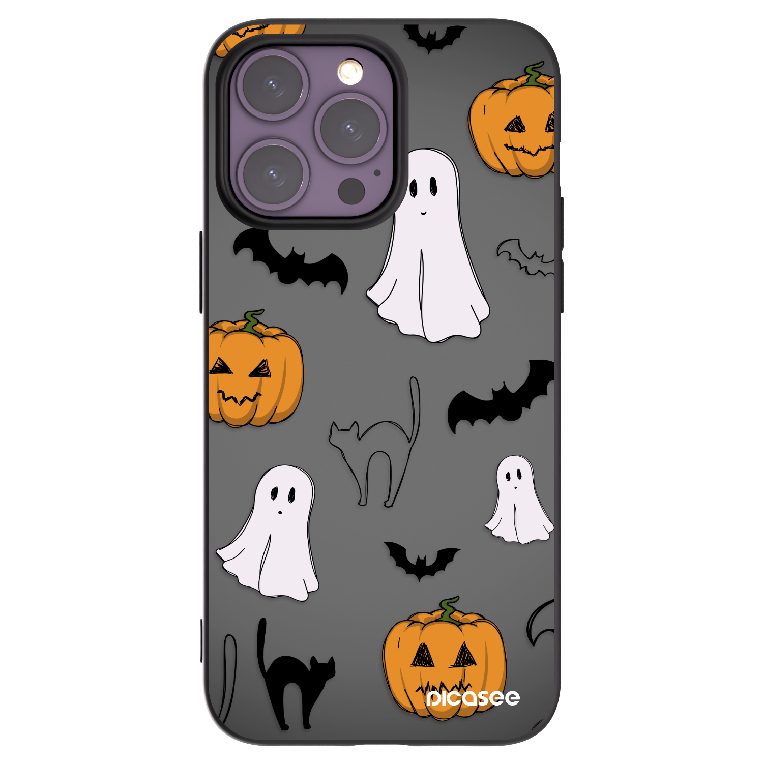 Picasee silikonový černý obal pro Apple iPhone 14 Pro Max - Spooky crew