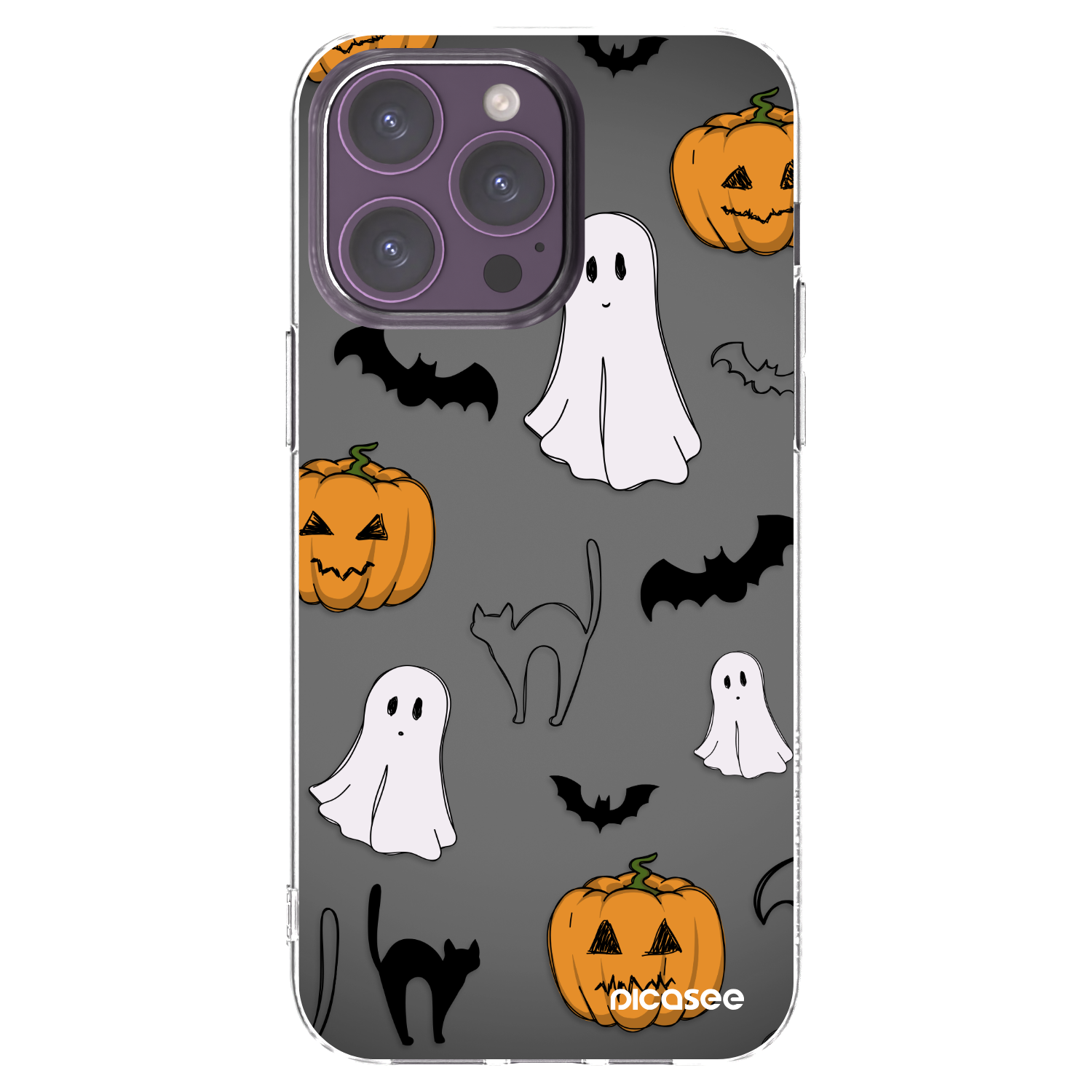 Picasee silikonový průhledný obal pro Apple iPhone 14 Pro Max - Spooky crew