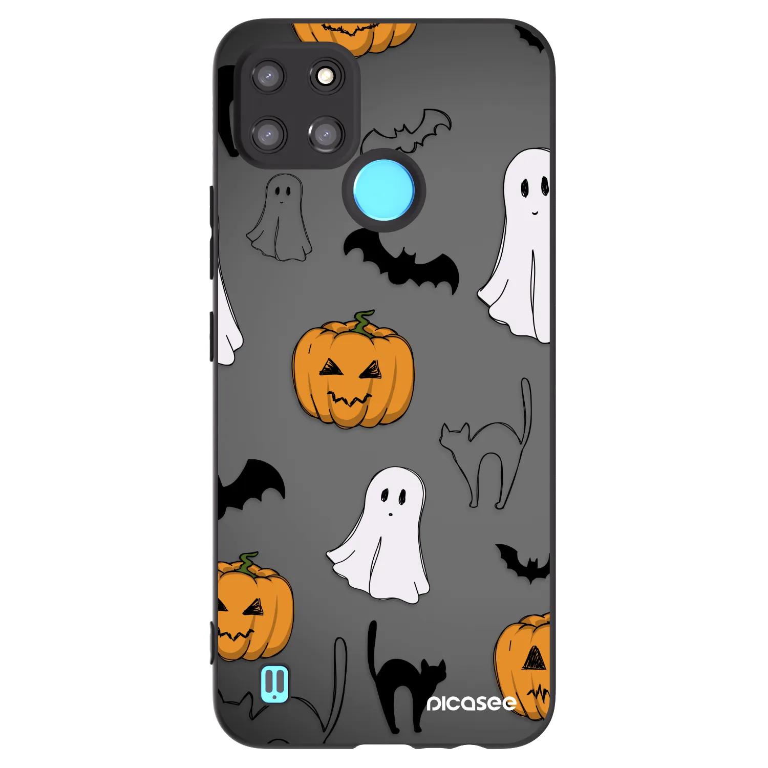 Picasee silikonový černý obal pro Realme C21Y - Spooky crew