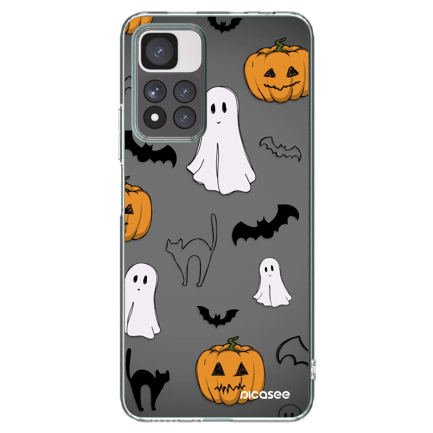 Picasee silikonový průhledný obal pro Xiaomi Redmi Note 11 Pro+ 5G - Spooky crew