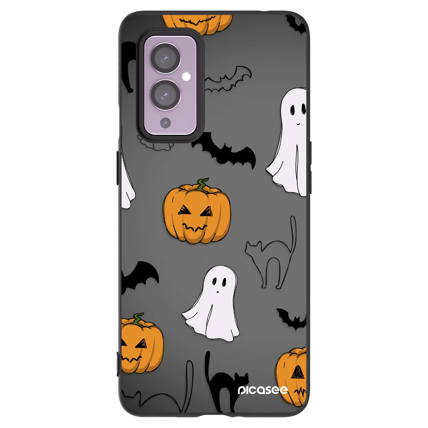 Picasee silikonový černý obal pro OnePlus 9 - Spooky crew