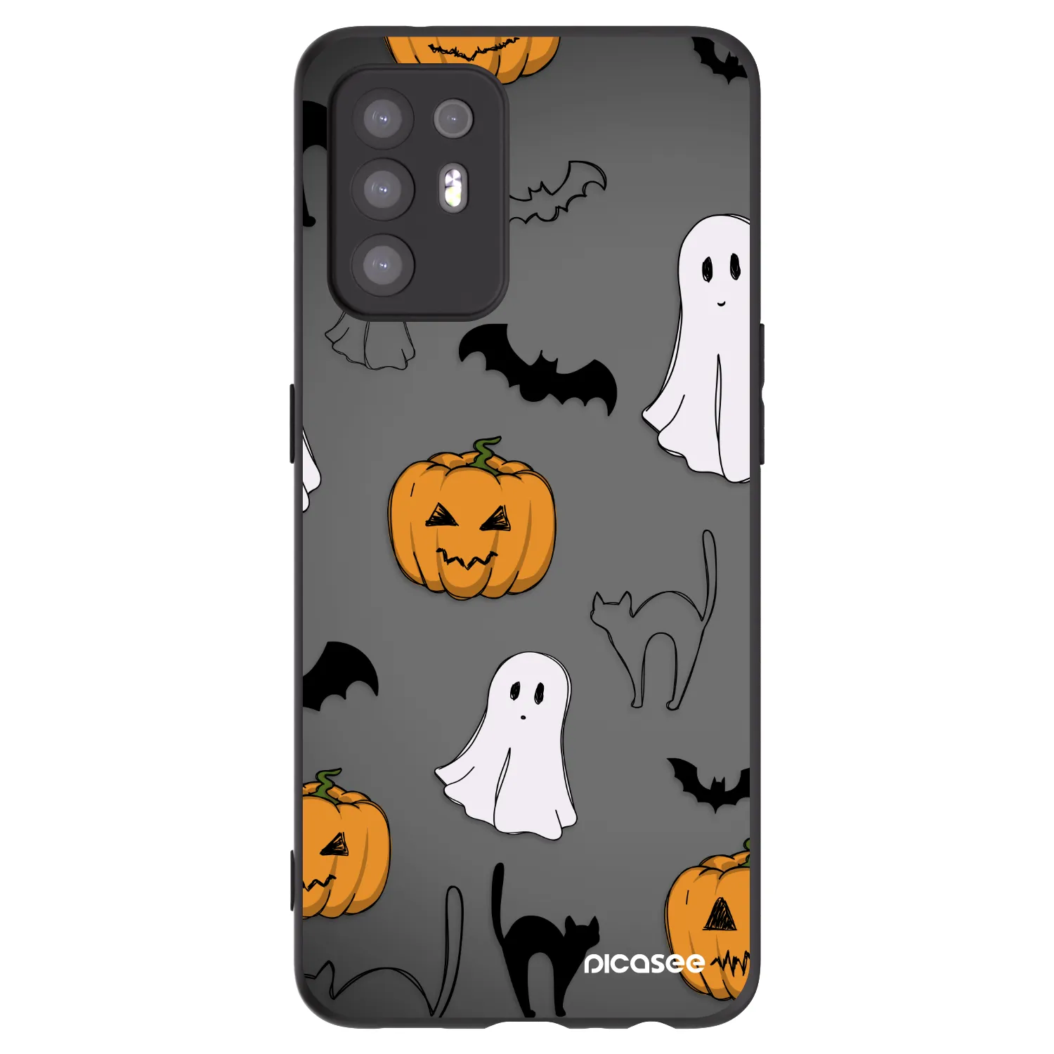 Picasee silikonový černý obal pro OPPO A94 5G - Spooky crew