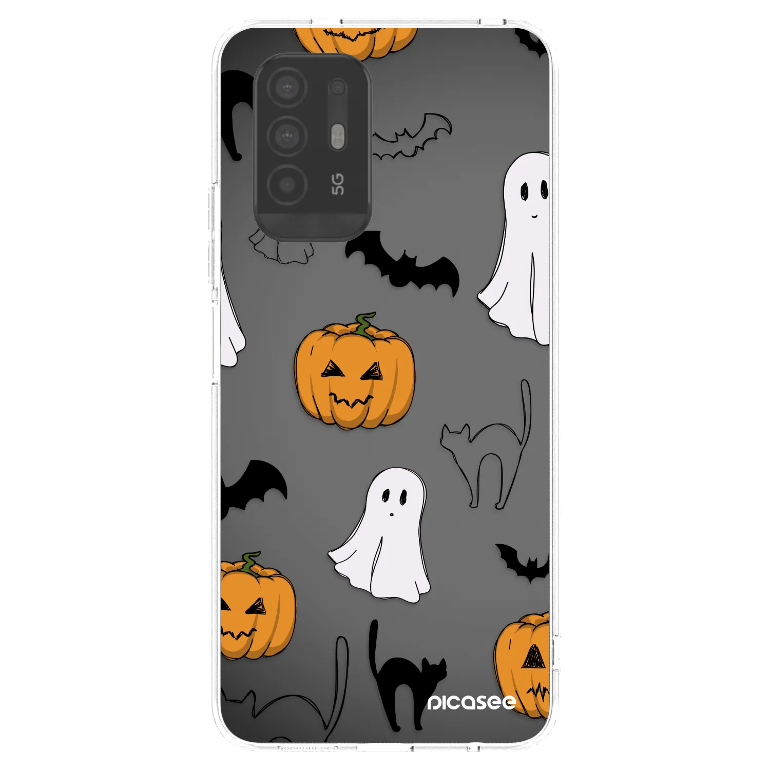 Picasee silikonový průhledný obal pro OPPO A94 5G - Spooky crew