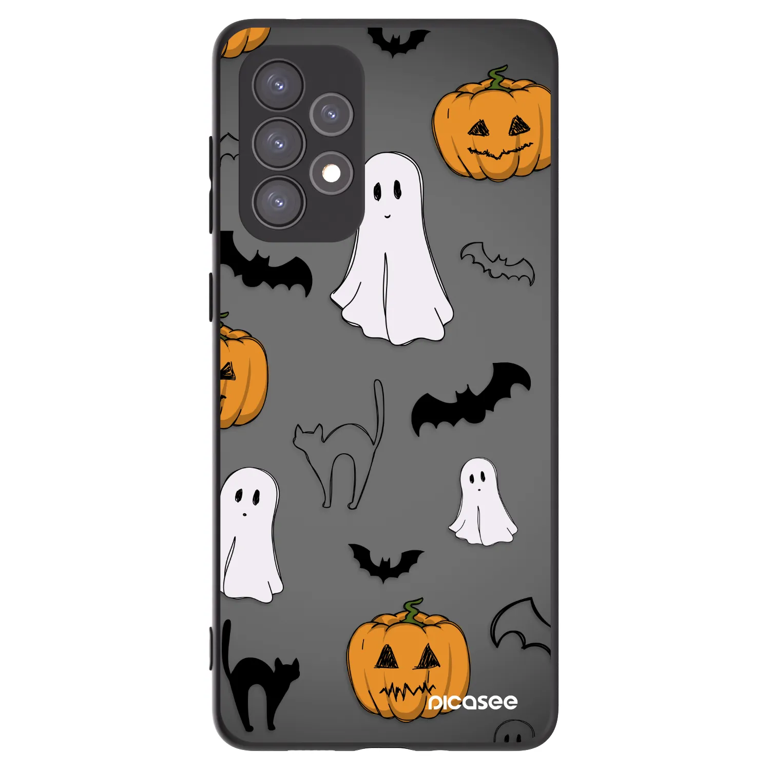 Picasee silikonový černý obal pro Samsung Galaxy A73 5G - Spooky crew