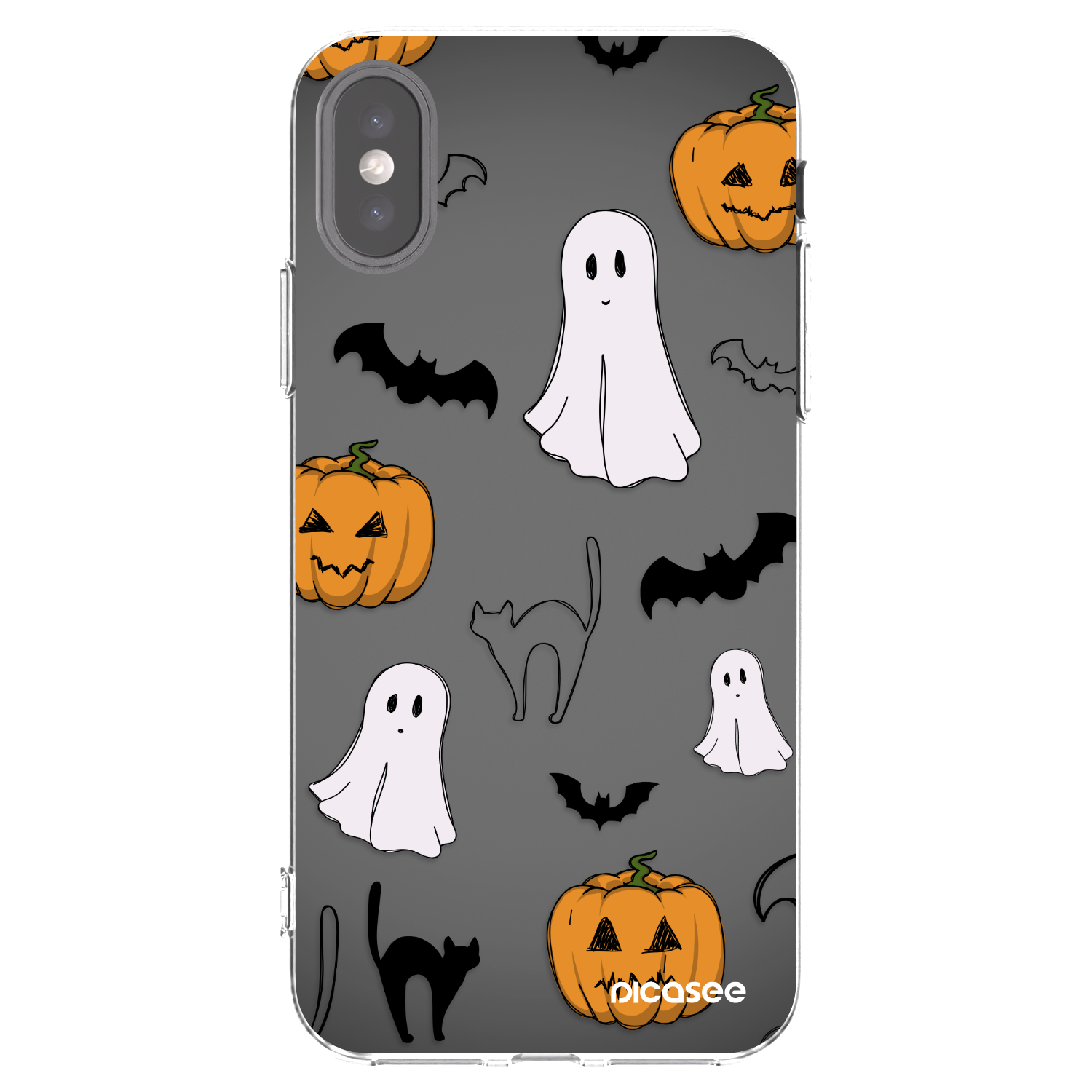 Picasee silikonový průhledný obal pro Apple iPhone X/XS - Spooky crew