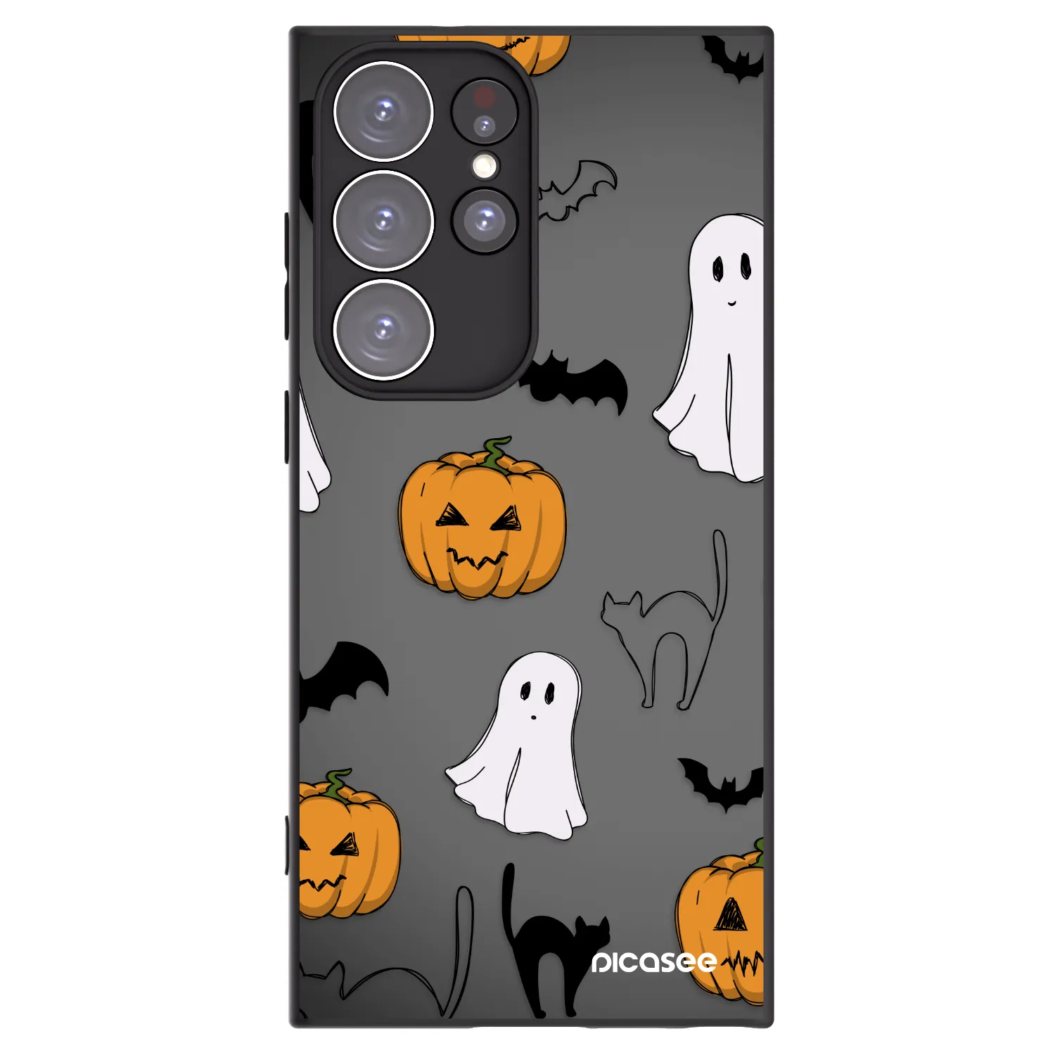 Picasee silikonový černý obal pro Samsung Galaxy S23 Ultra 5G - Spooky crew