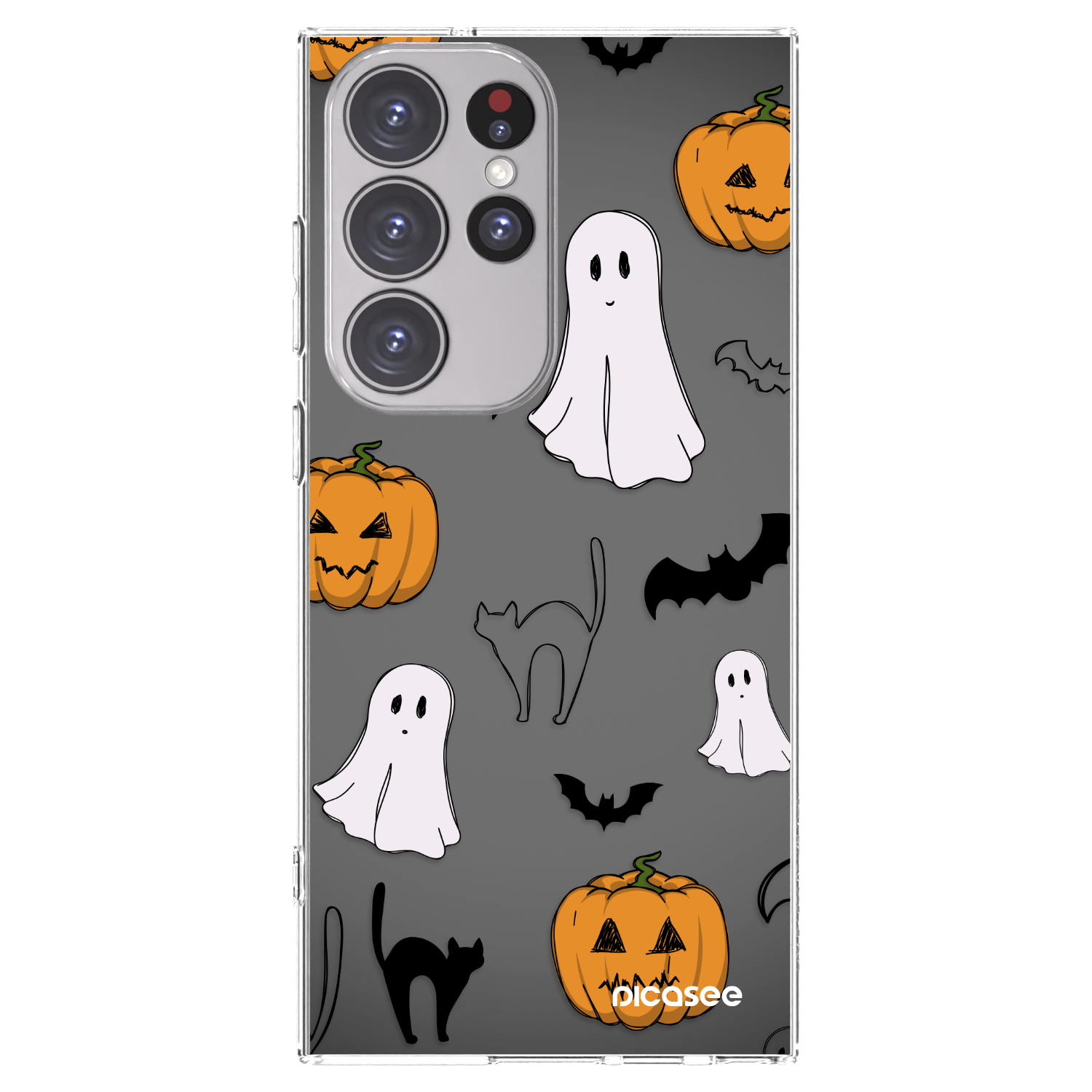 Picasee silikonový průhledný obal pro Samsung Galaxy S23 Ultra 5G - Spooky crew