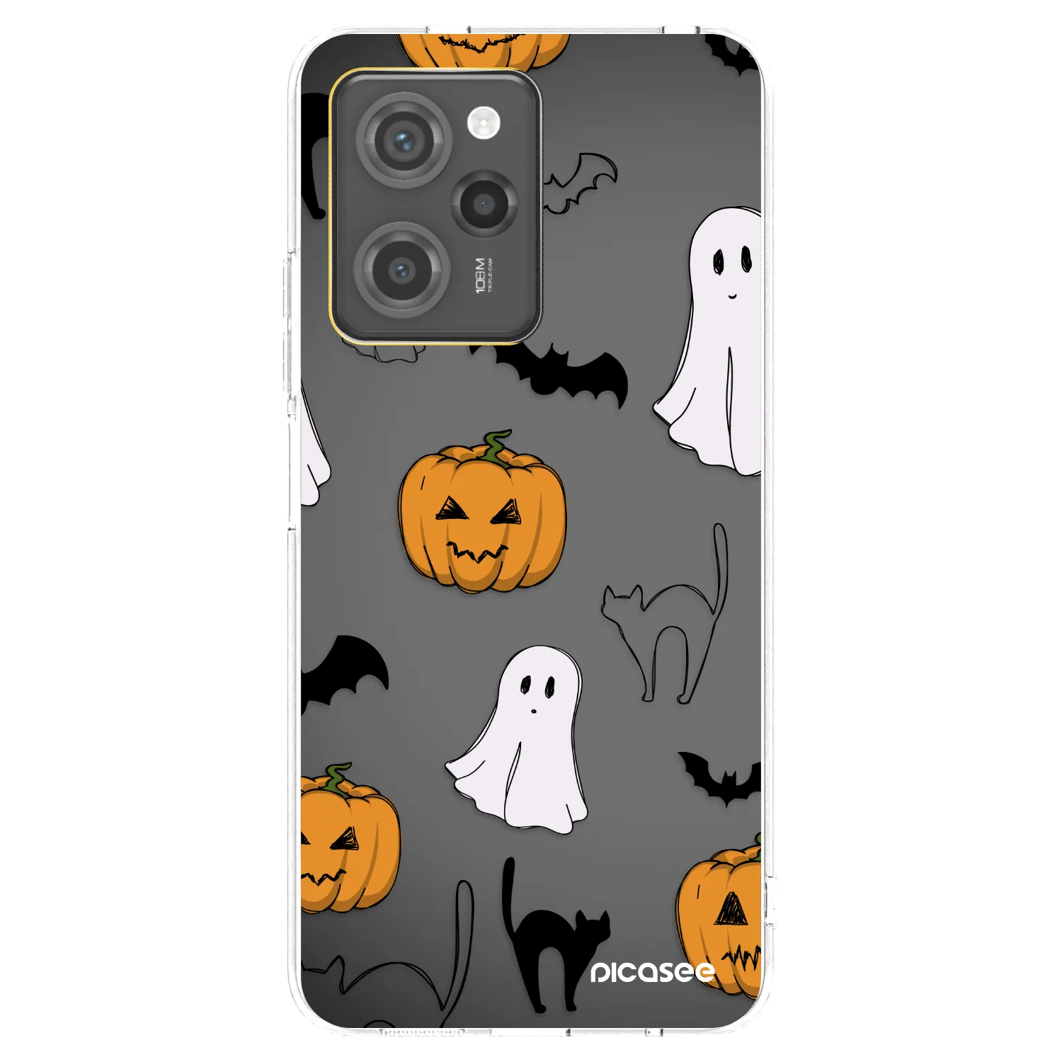 Picasee silikonový průhledný obal pro Xiaomi Poco X5 Pro - Spooky crew