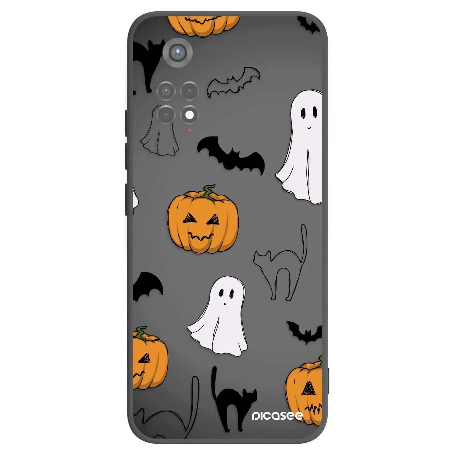Picasee silikonový černý obal pro Xiaomi Redmi Note 11S 5G - Spooky crew