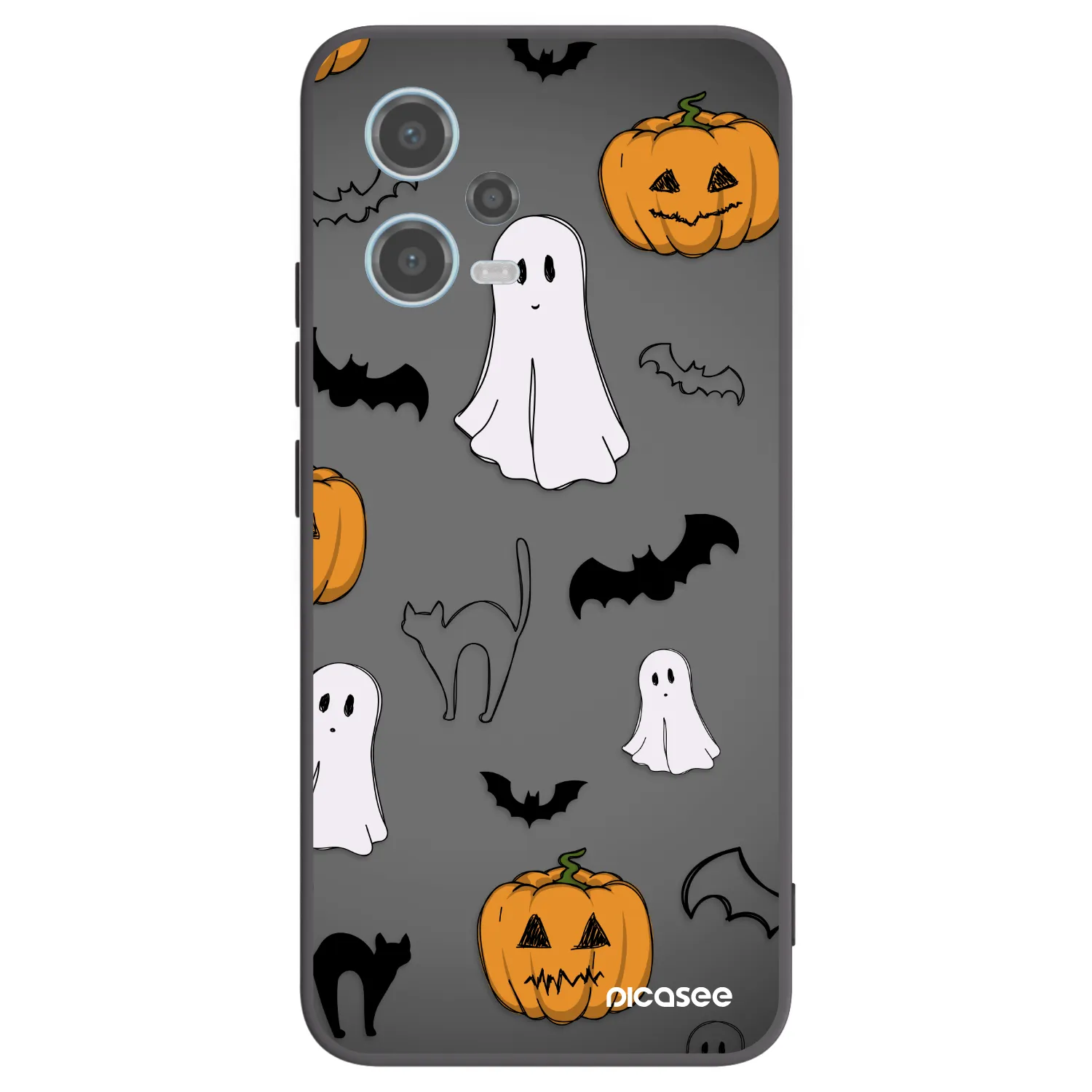 Picasee silikonový černý obal pro Xiaomi Redmi Note 12 5G - Spooky crew