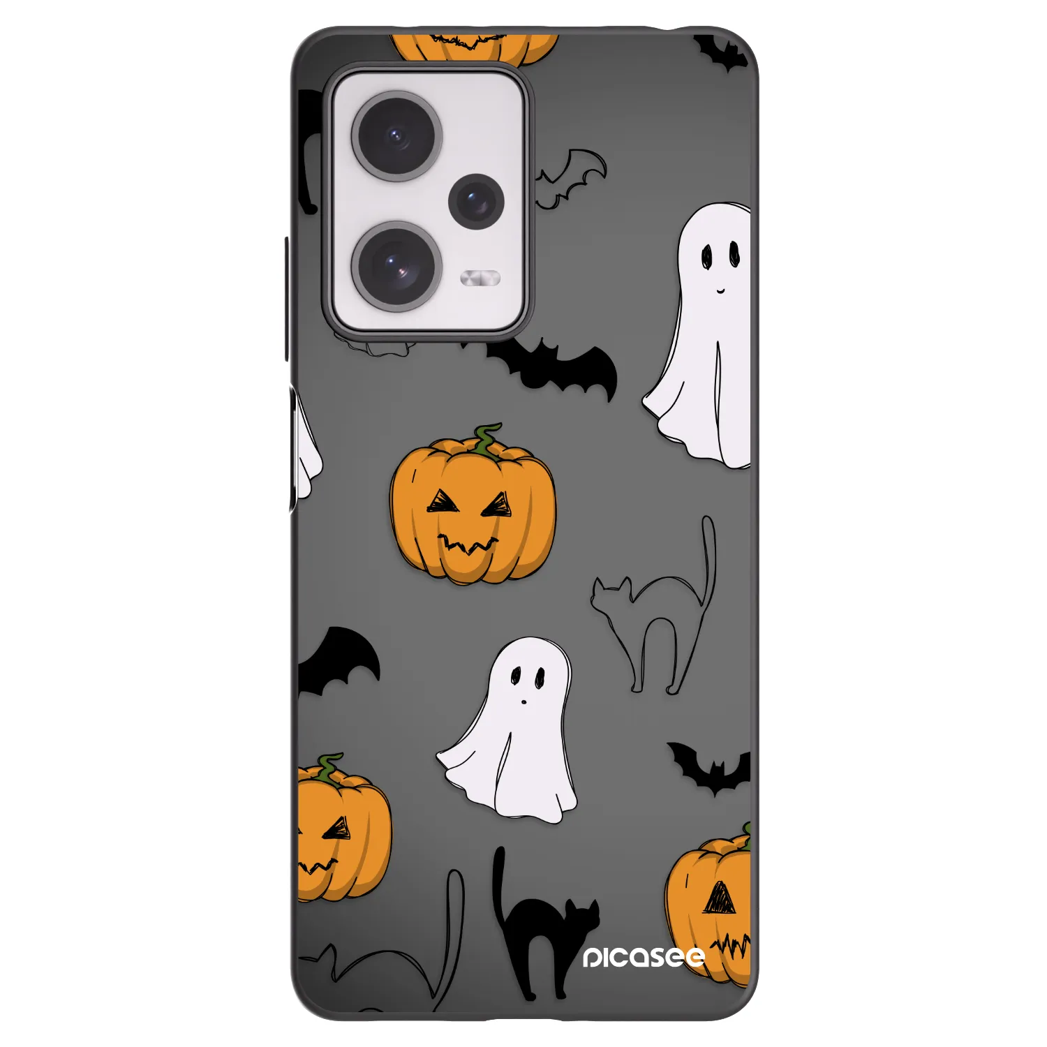 Picasee silikonový černý obal pro Xiaomi Redmi Note 12 Pro+ 5G - Spooky crew