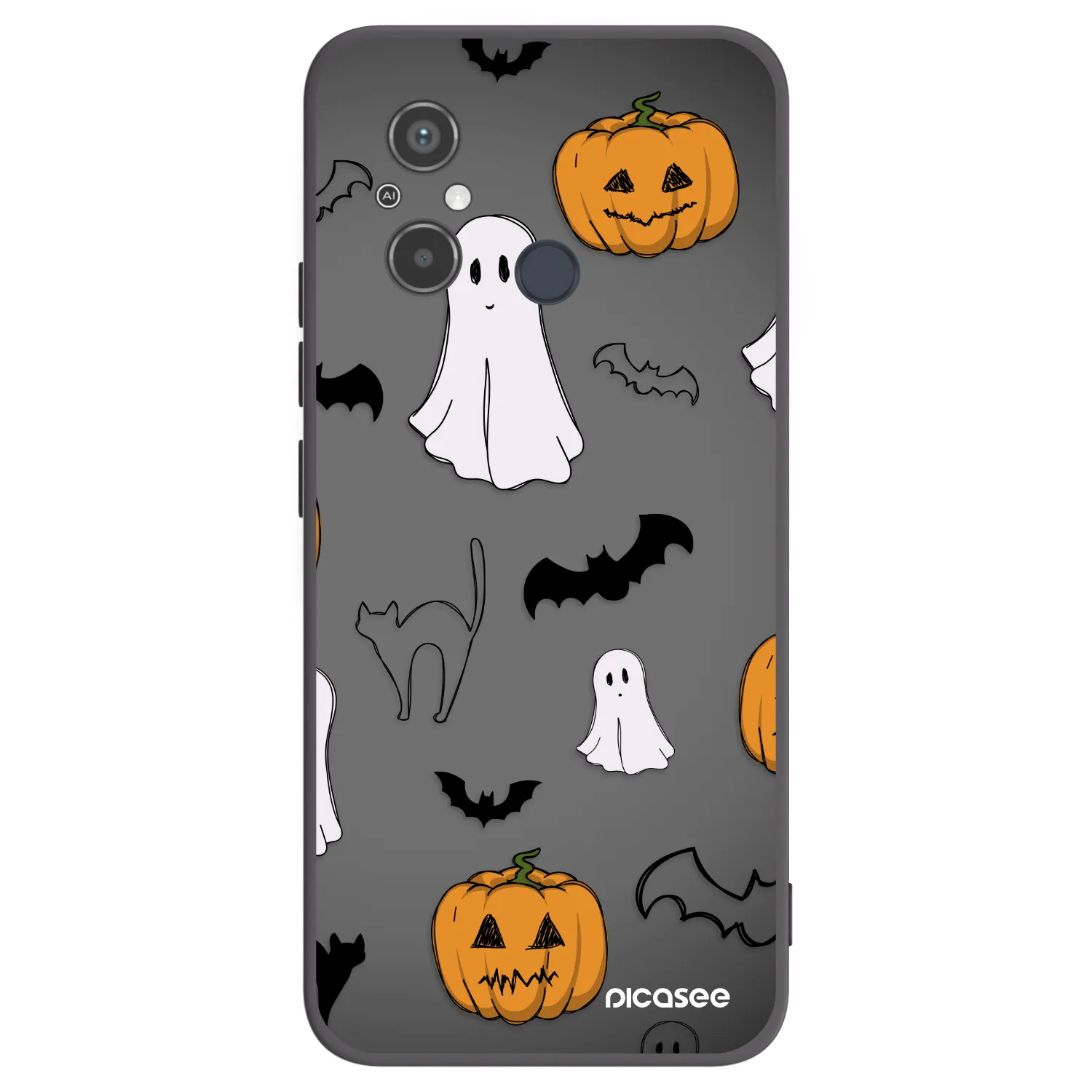 Picasee silikonový černý obal pro Xiaomi Redmi 12C - Spooky crew