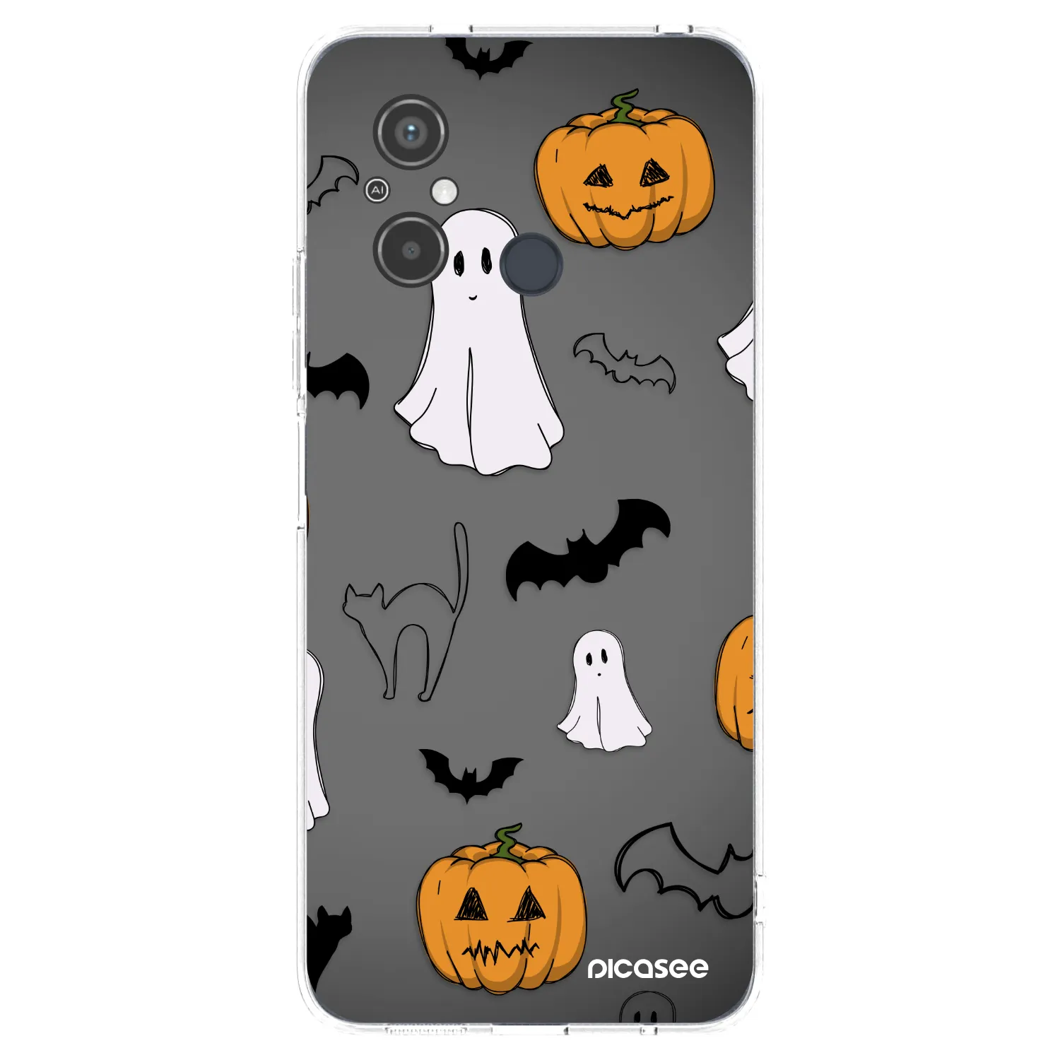 Picasee silikonový průhledný obal pro Xiaomi Redmi 12C - Spooky crew