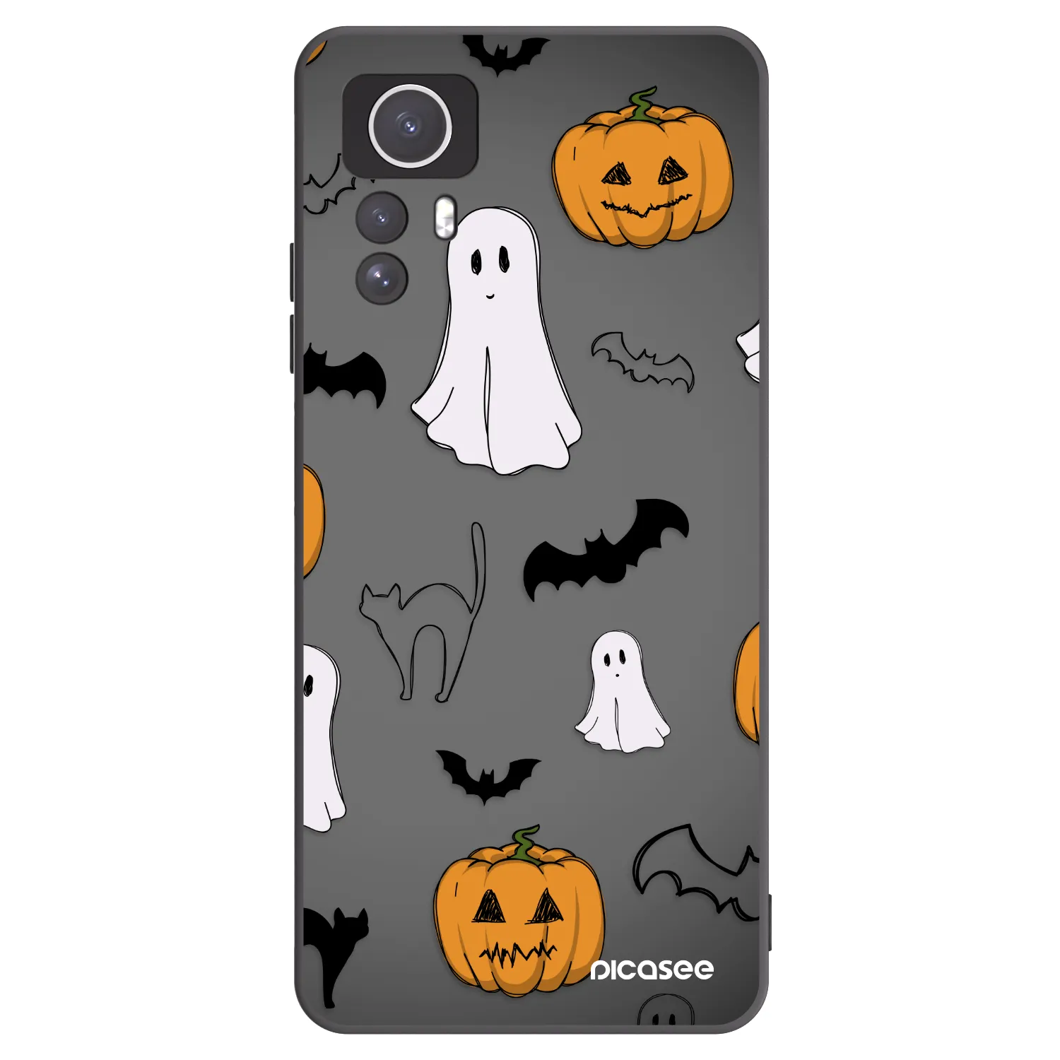 Picasee silikonový černý obal pro Xiaomi Redmi Note 12S - Spooky crew