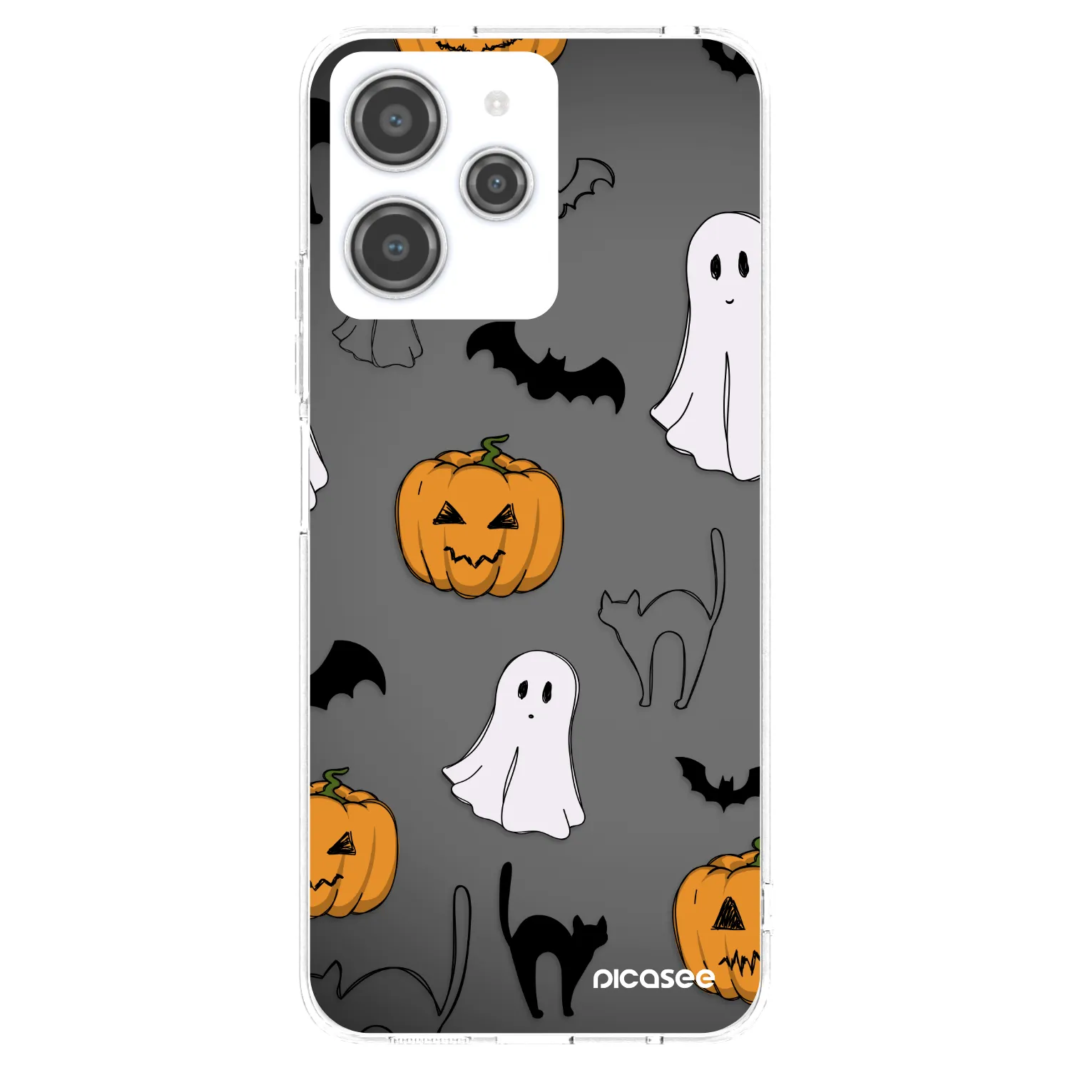 Picasee silikonový průhledný obal pro Xiaomi Redmi 12 4G - Spooky crew