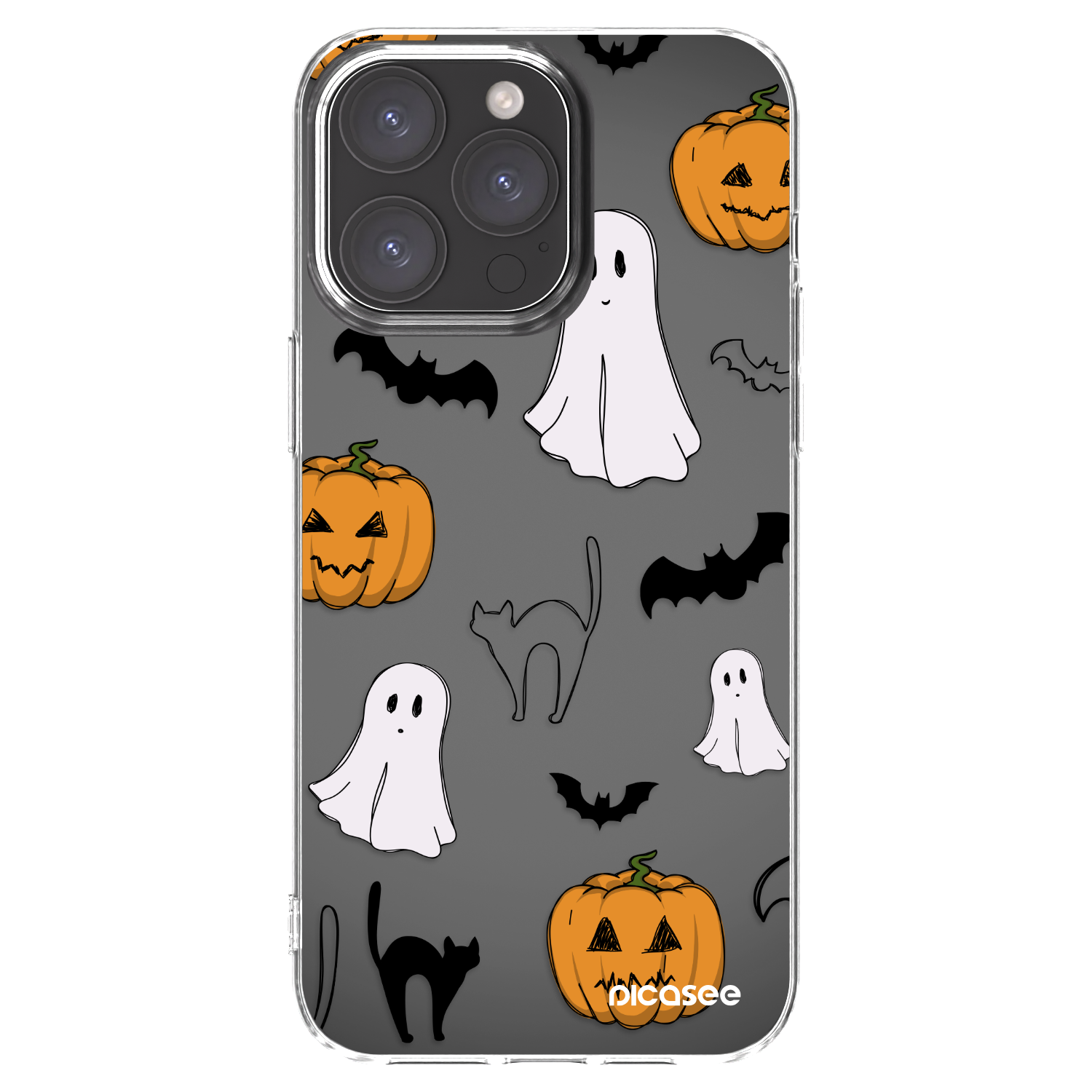 Picasee silikonový průhledný obal pro Apple iPhone 15 Pro Max - Spooky crew