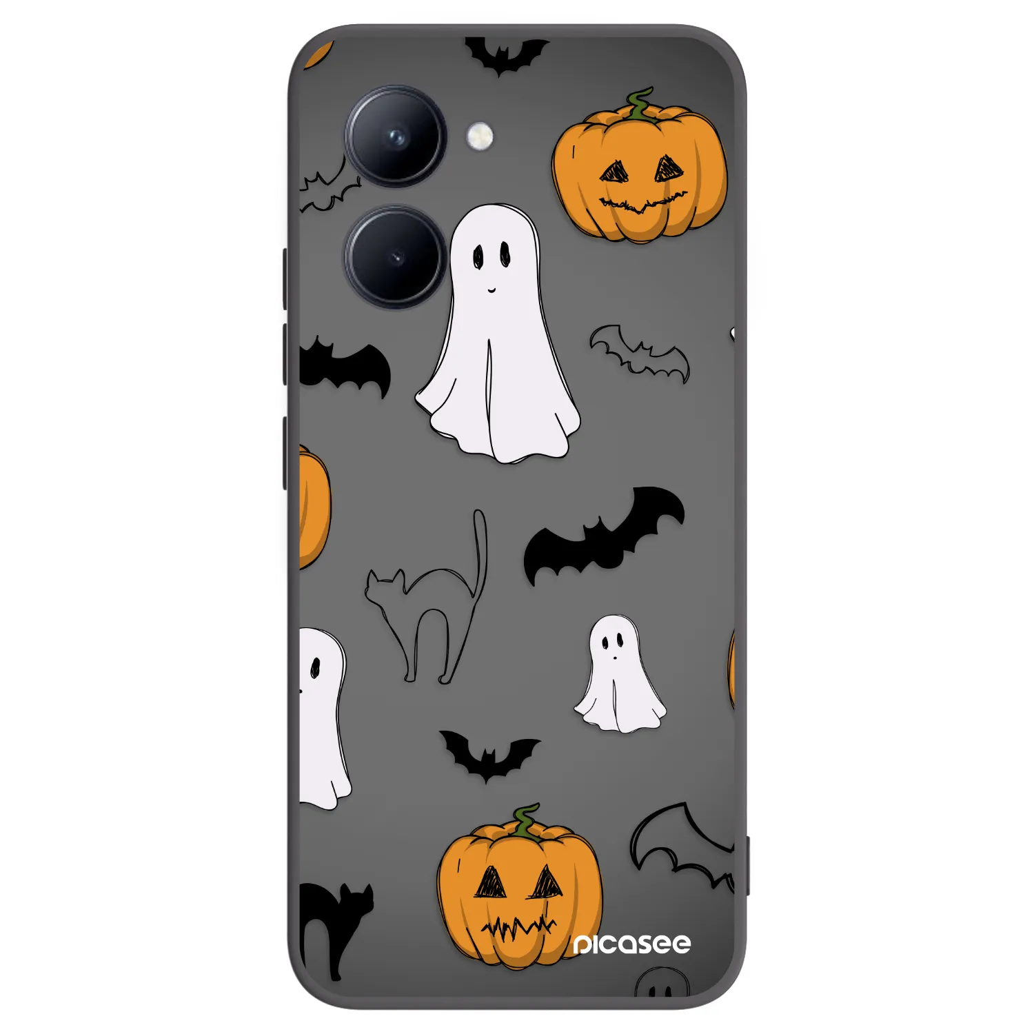 Picasee silikonový černý obal pro Realme C33 (2023) - Spooky crew