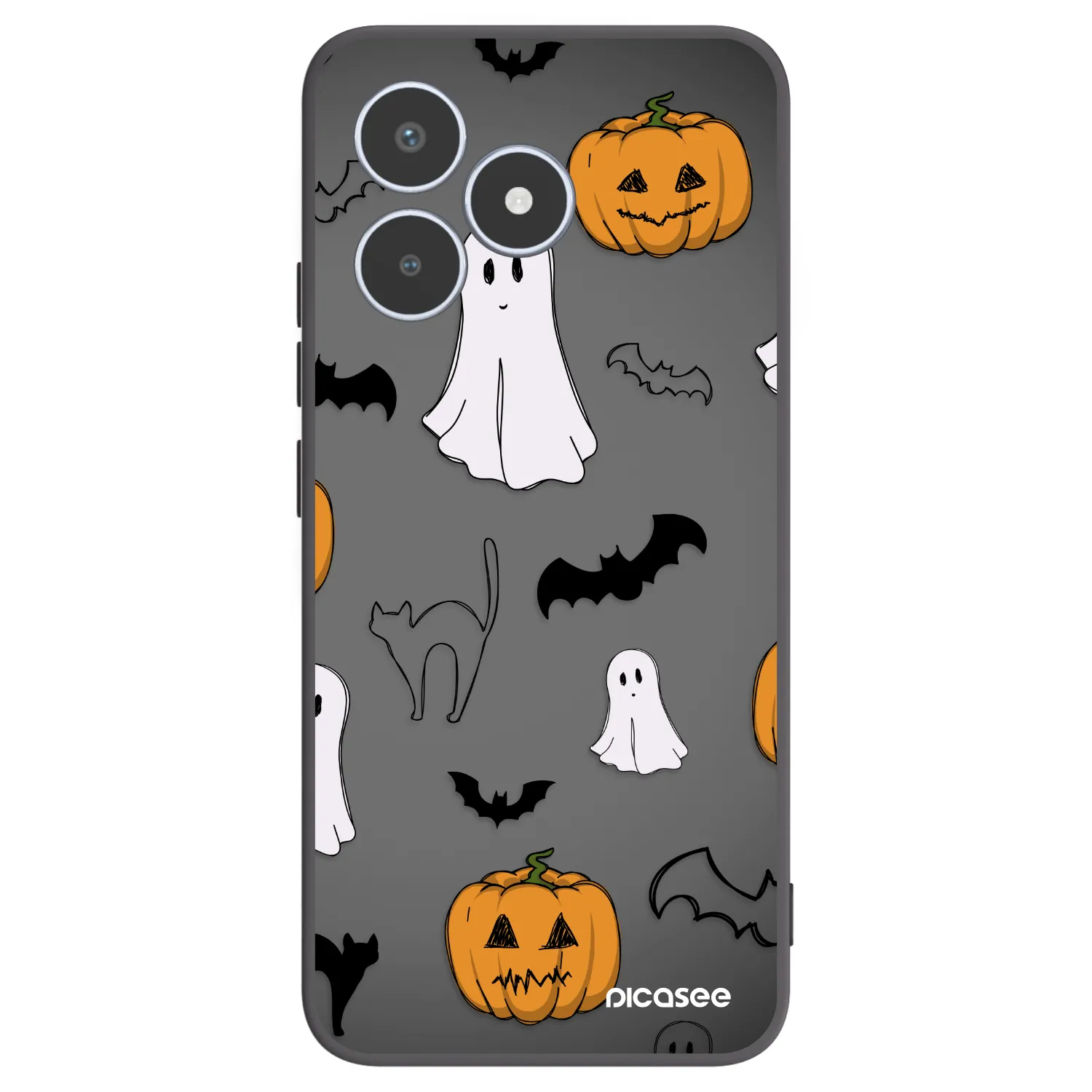 Picasee silikonový černý obal pro Realme C53 - Spooky crew