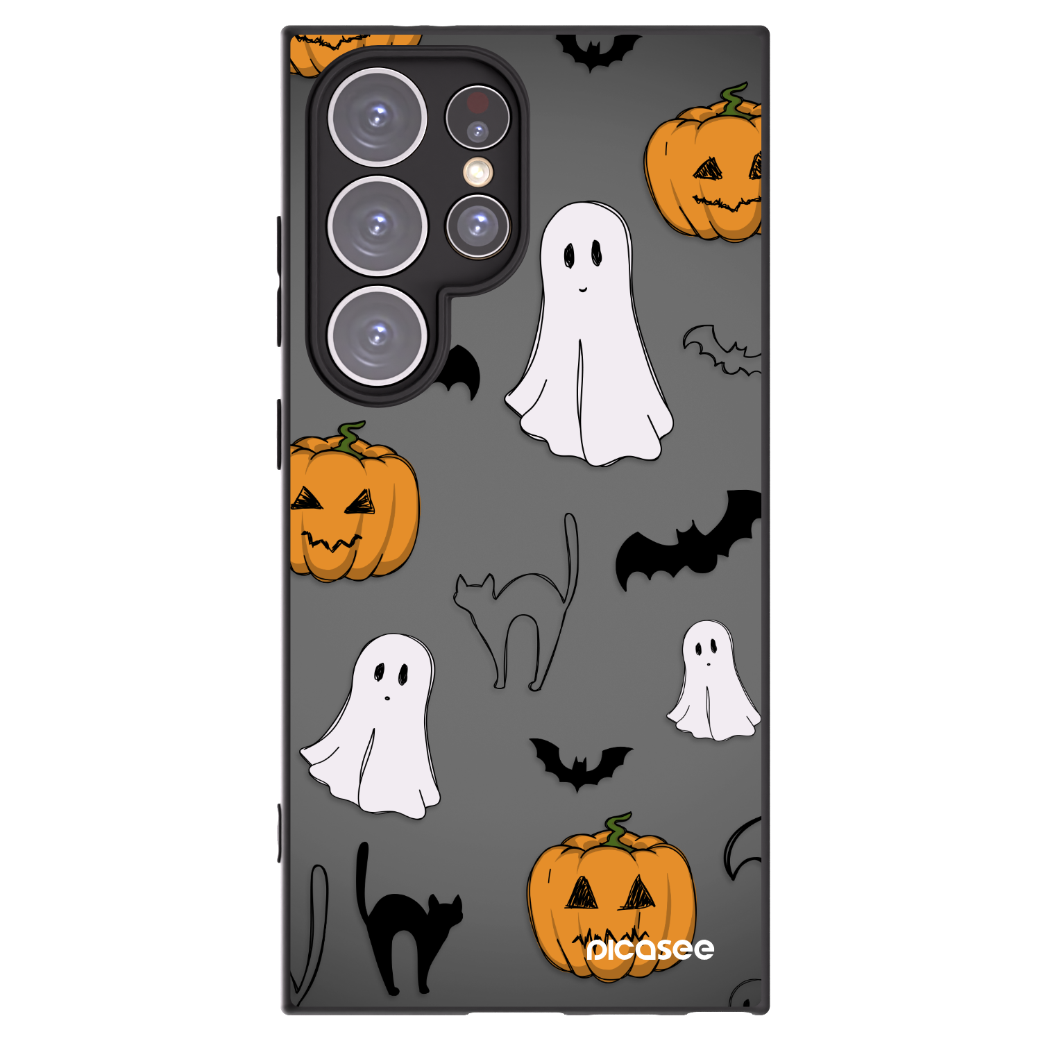 Picasee silikonový černý obal pro Samsung Galaxy S24 Ultra S928B 5G - Spooky crew