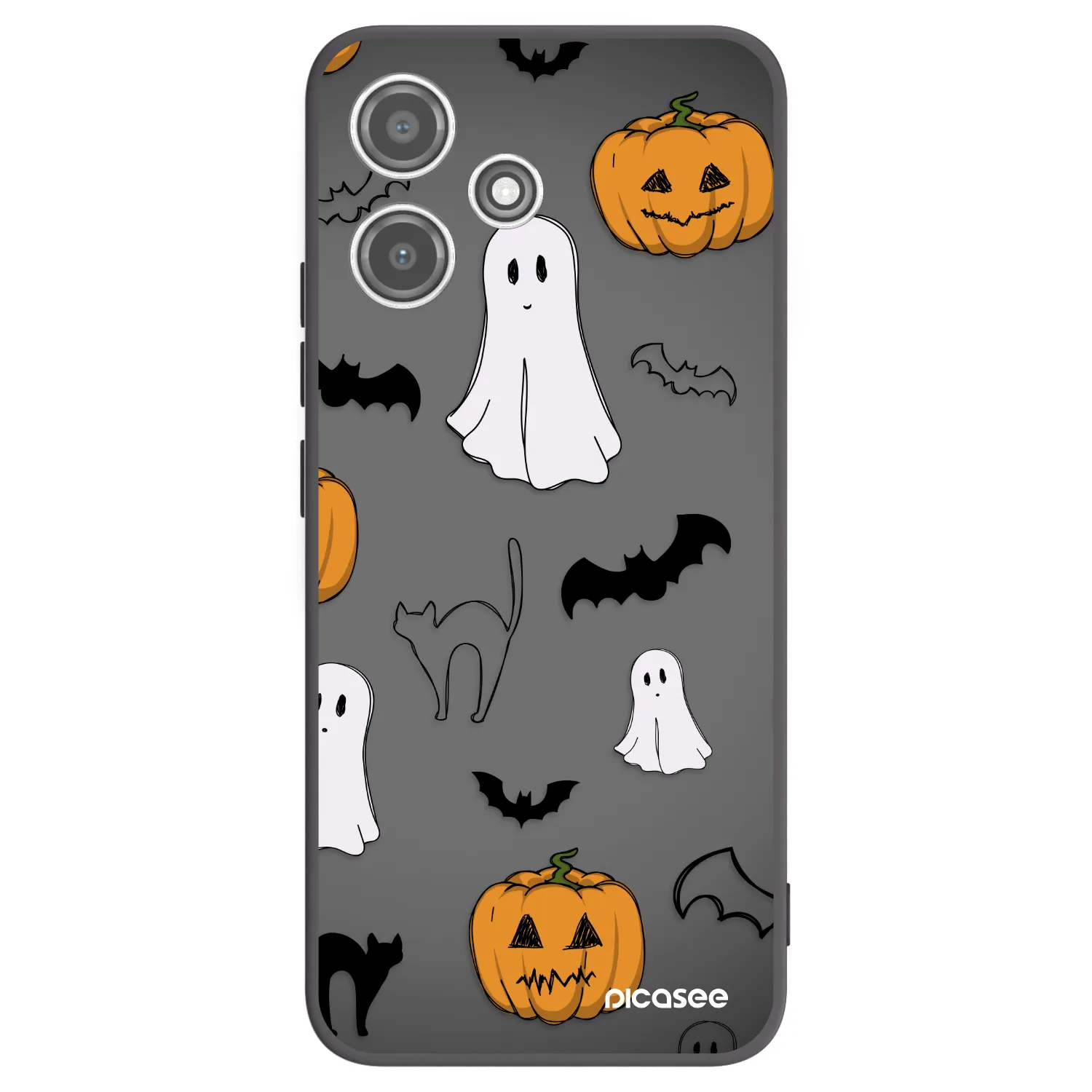 Picasee silikonový černý obal pro Xiaomi Redmi 12 5G - Spooky crew