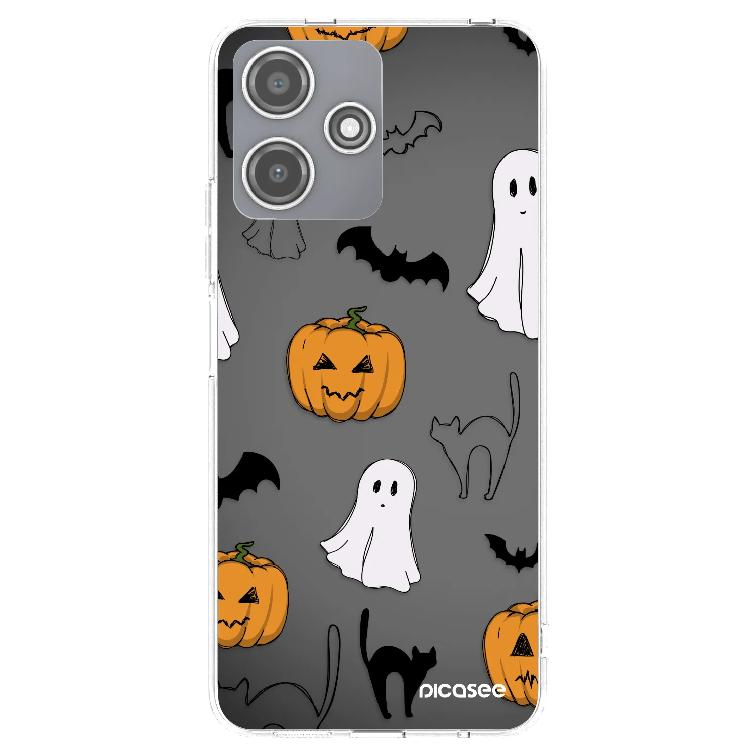 Picasee silikonový průhledný obal pro Xiaomi Redmi 12 5G - Spooky crew