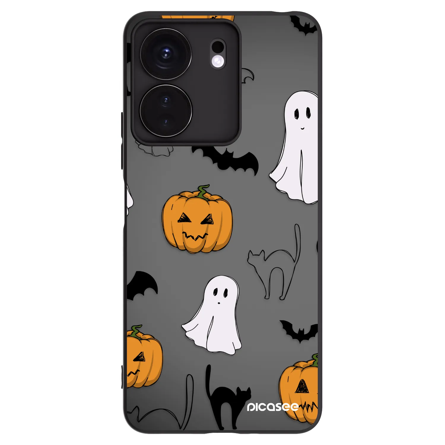 Picasee silikonový černý obal pro Xiaomi Redmi 13C 4G - Spooky crew