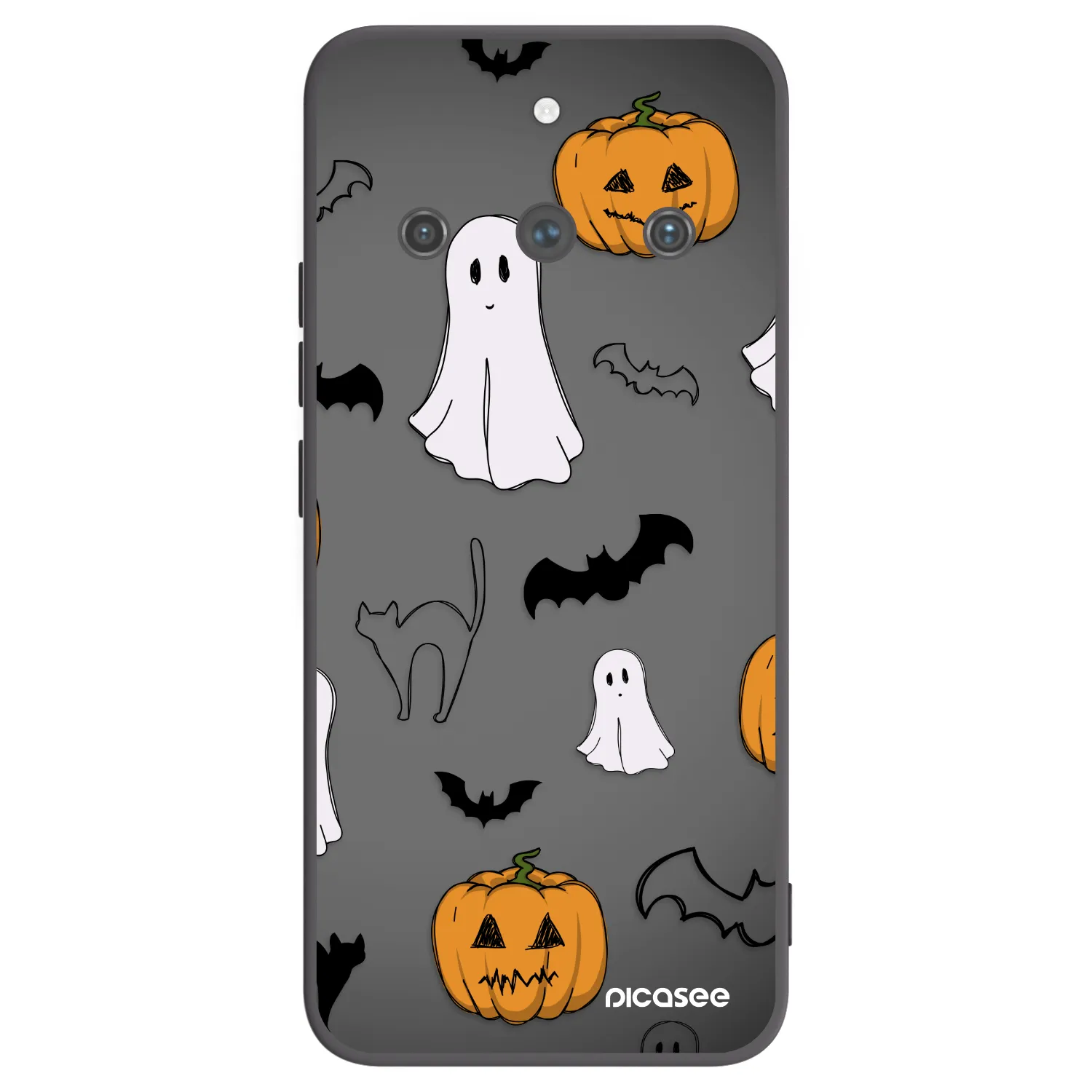 Picasee silikonový černý obal pro Realme 11 Pro+ - Spooky crew
