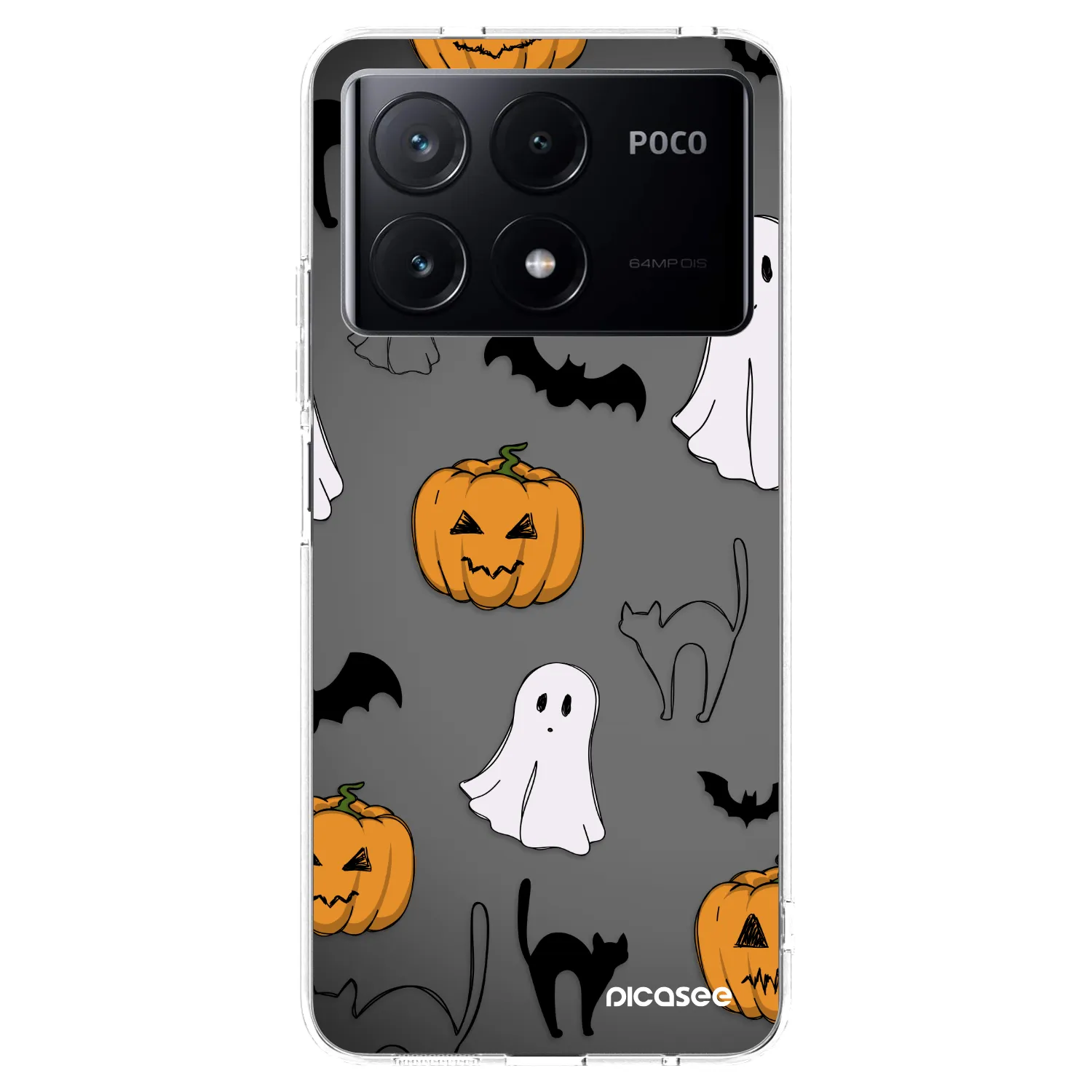Picasee silikonový průhledný obal pro Xiaomi Poco X6 Pro - Spooky crew